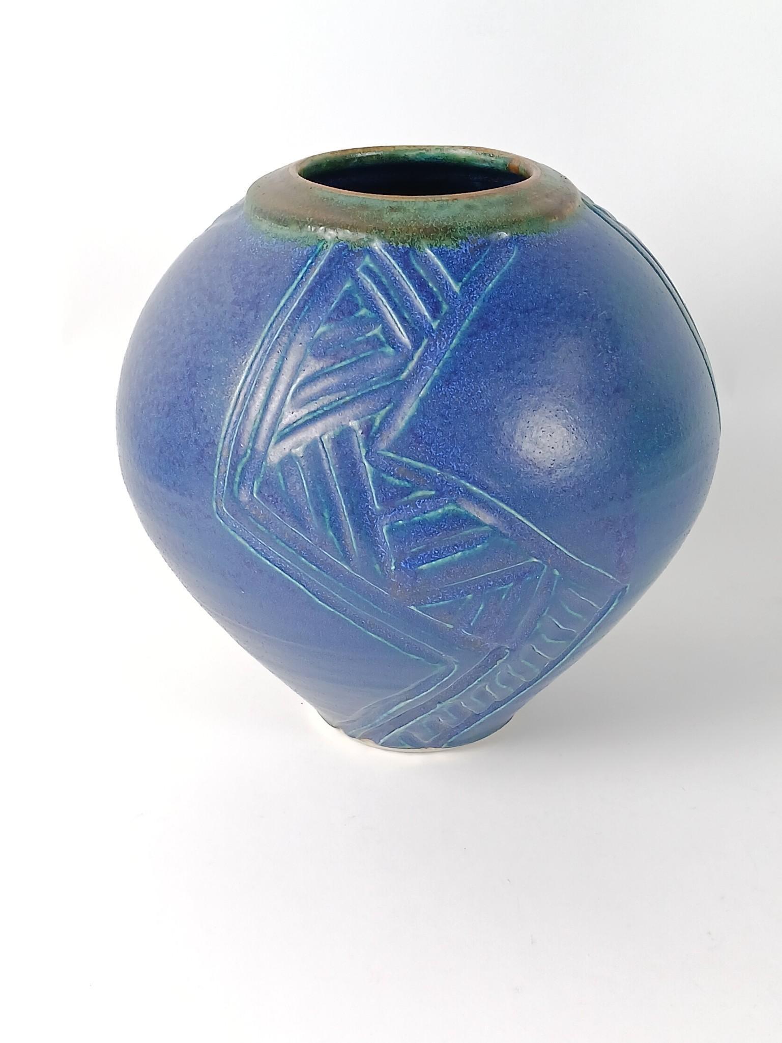 Gary Timinsky Ceramic Blue Pot (1 of 3)