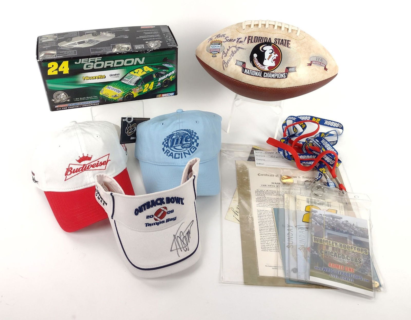 Grouping of Sports Memorabilia incl FL State National Championship Football (1 of 4)