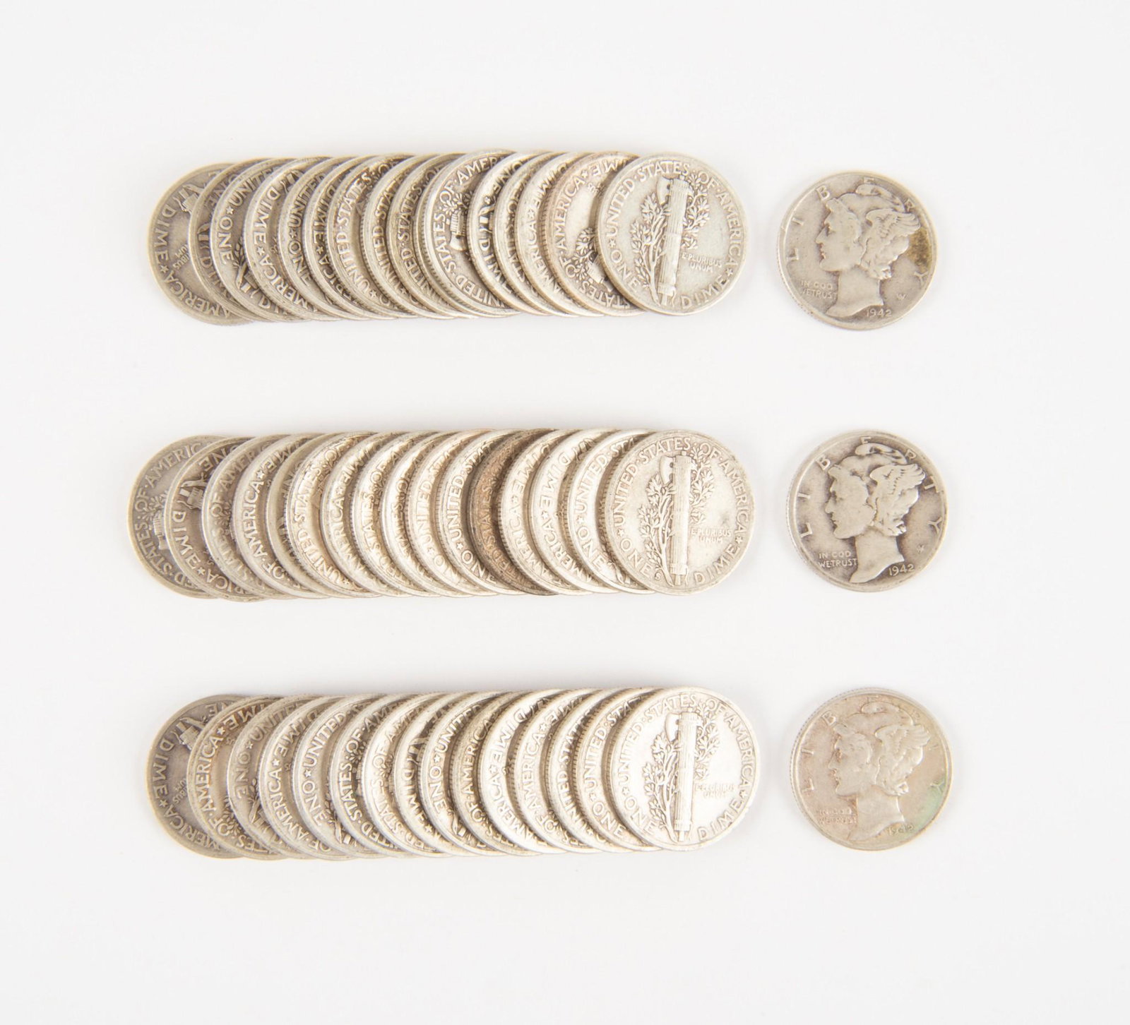 50 US Silver Mercury Dimes (1 of 1)