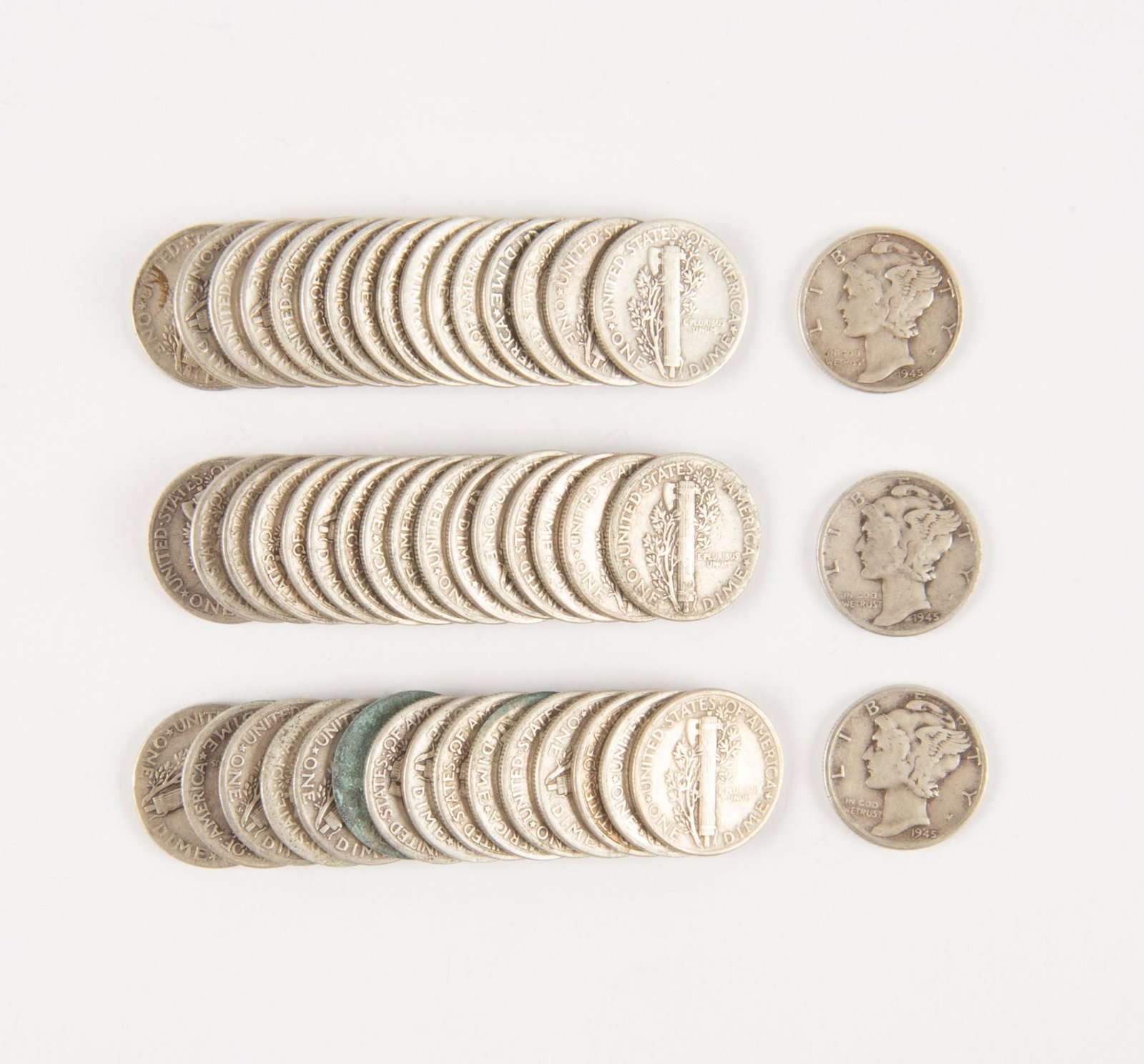 50 US Silver Mercury Dimes (1 of 1)