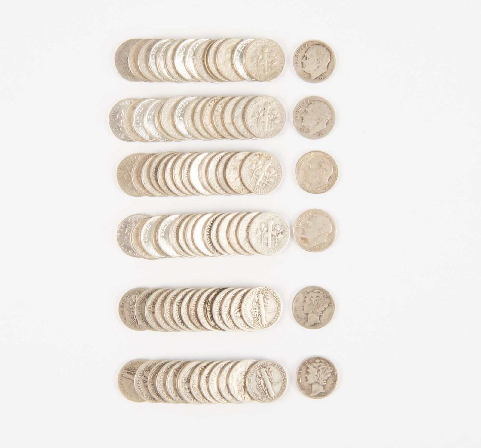 90 US Silver Dimes (1 of 1)