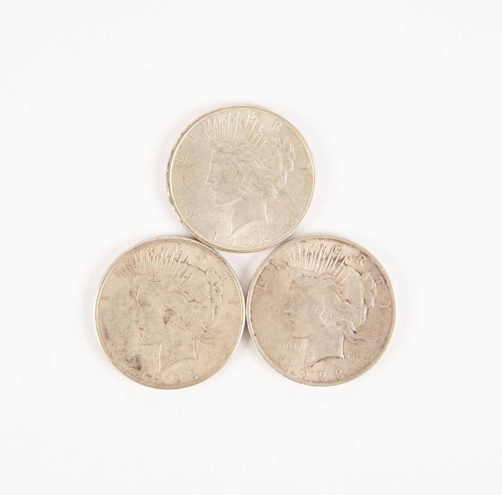 3 US Peace Silver Dollars (1 of 2)