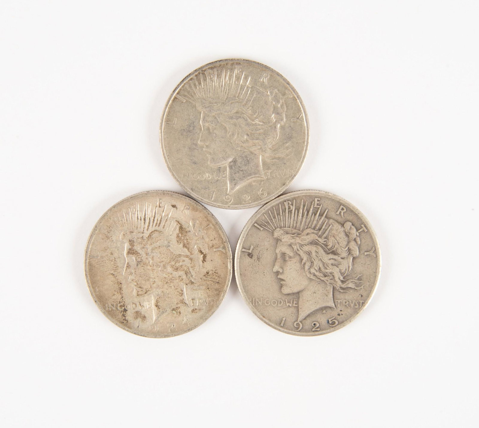 3 US Peace Silver Dollars (1 of 2)