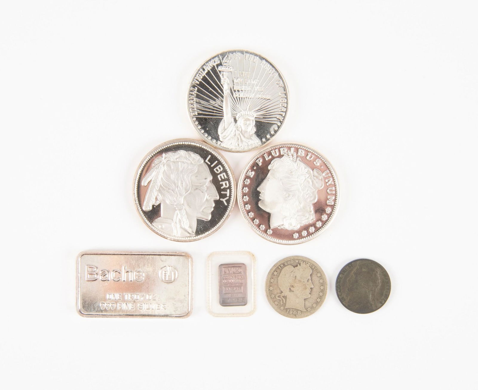 3 .999-1 oz. Silver Rounds & Silver Bar (1 of 2)
