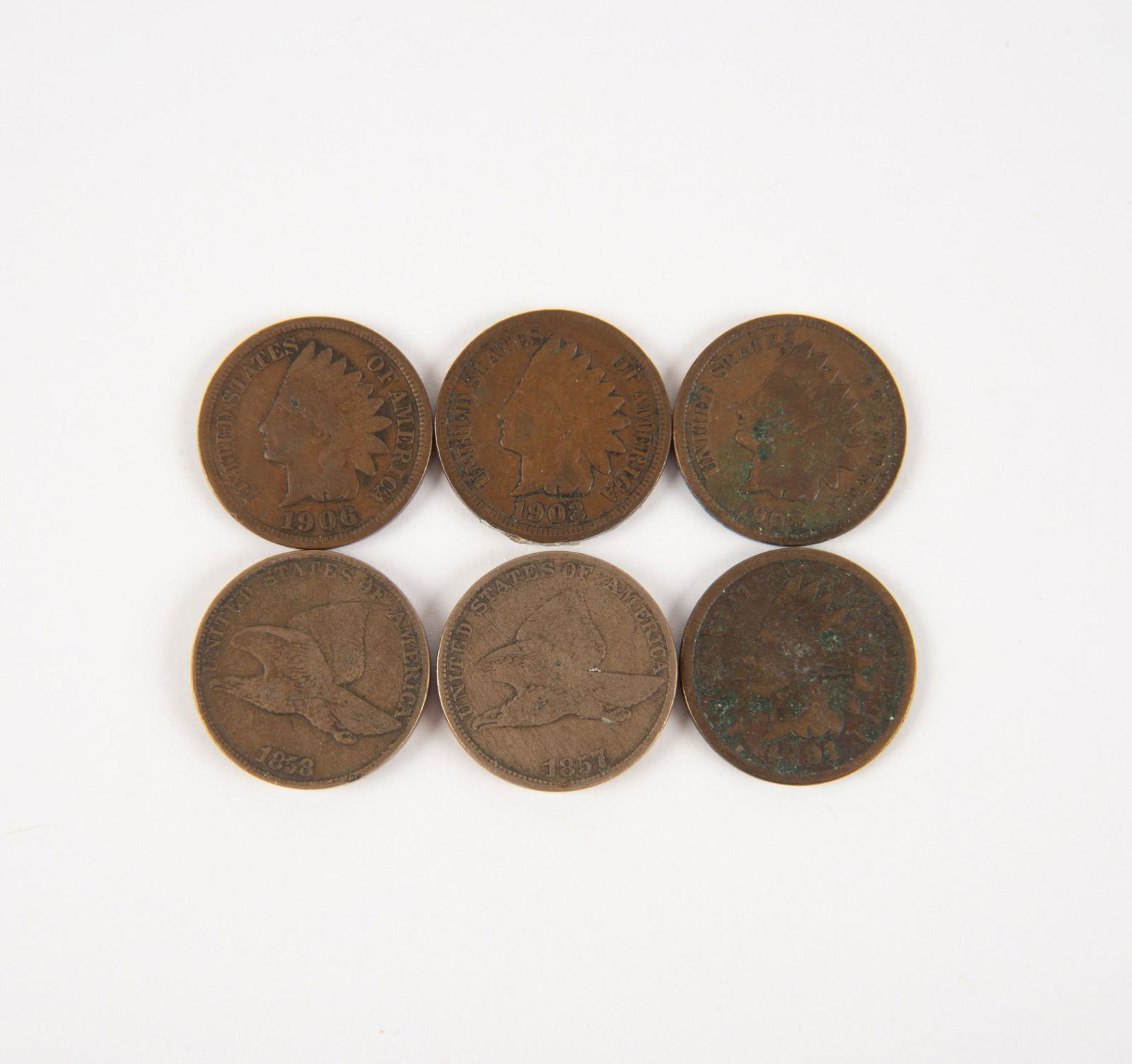 6 US Cents Flying & Indian (1 of 2)