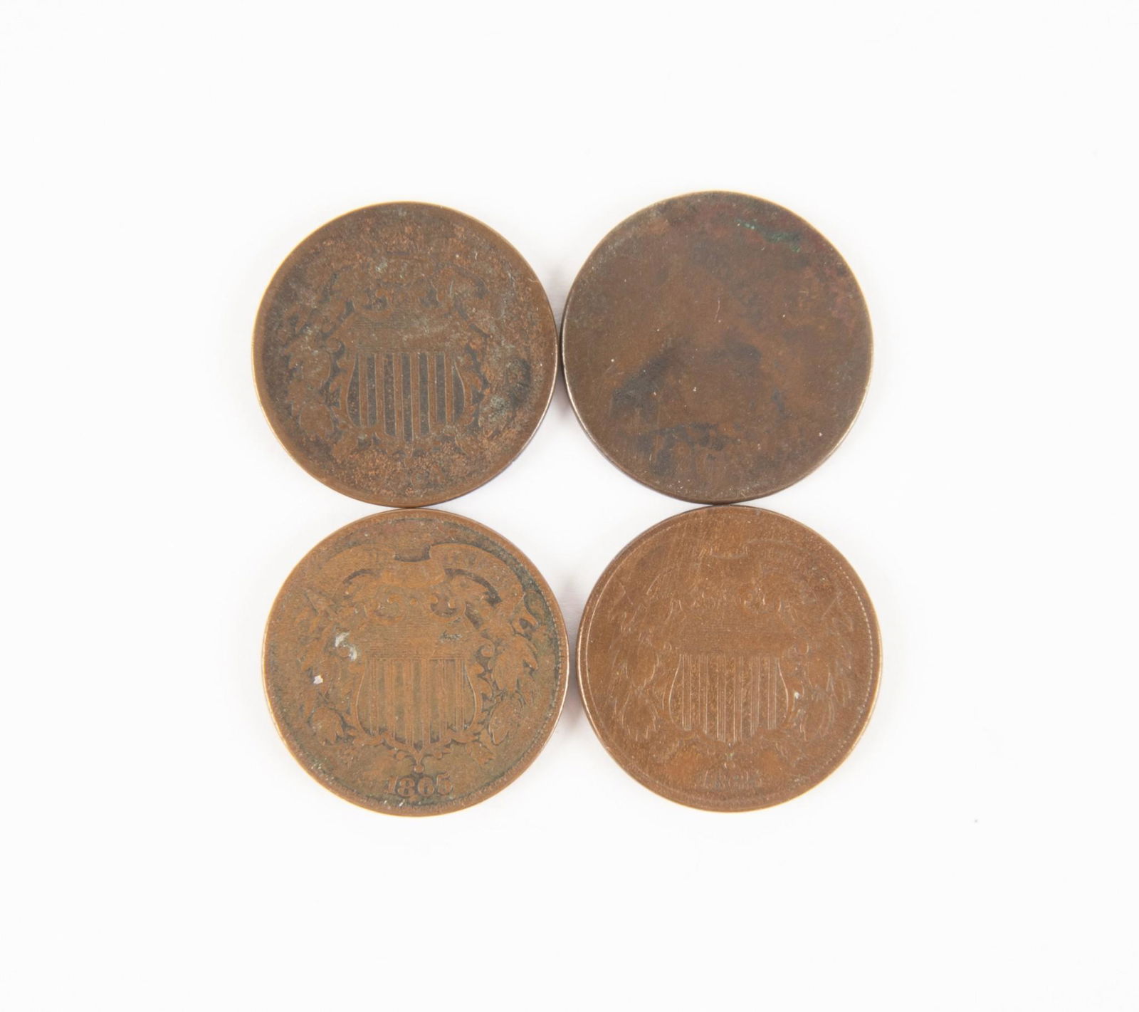 4 US Cents Incl Halfs and 2 Cents (1 of 2)