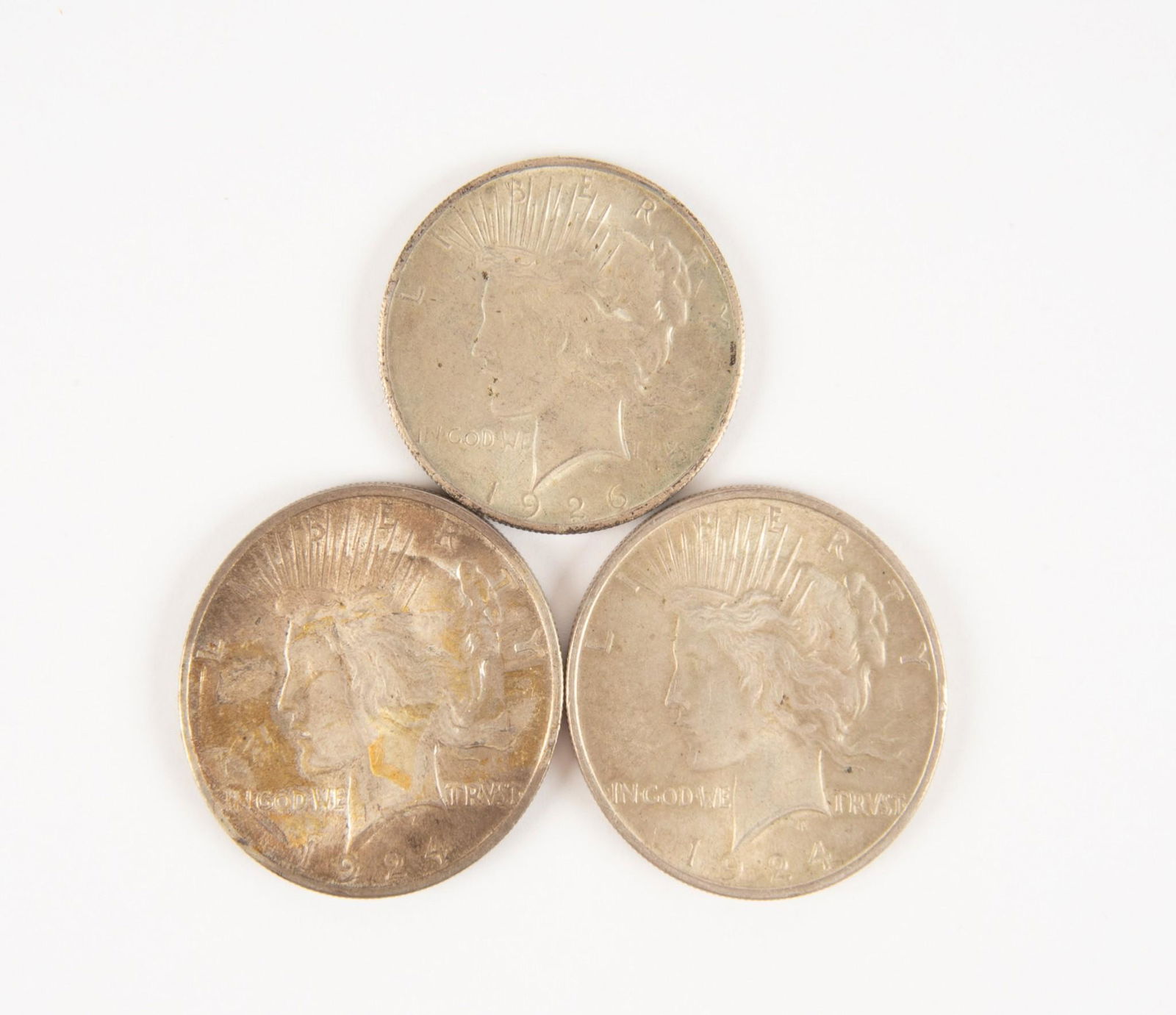 3 US Peace Silver Dollars (1 of 2)
