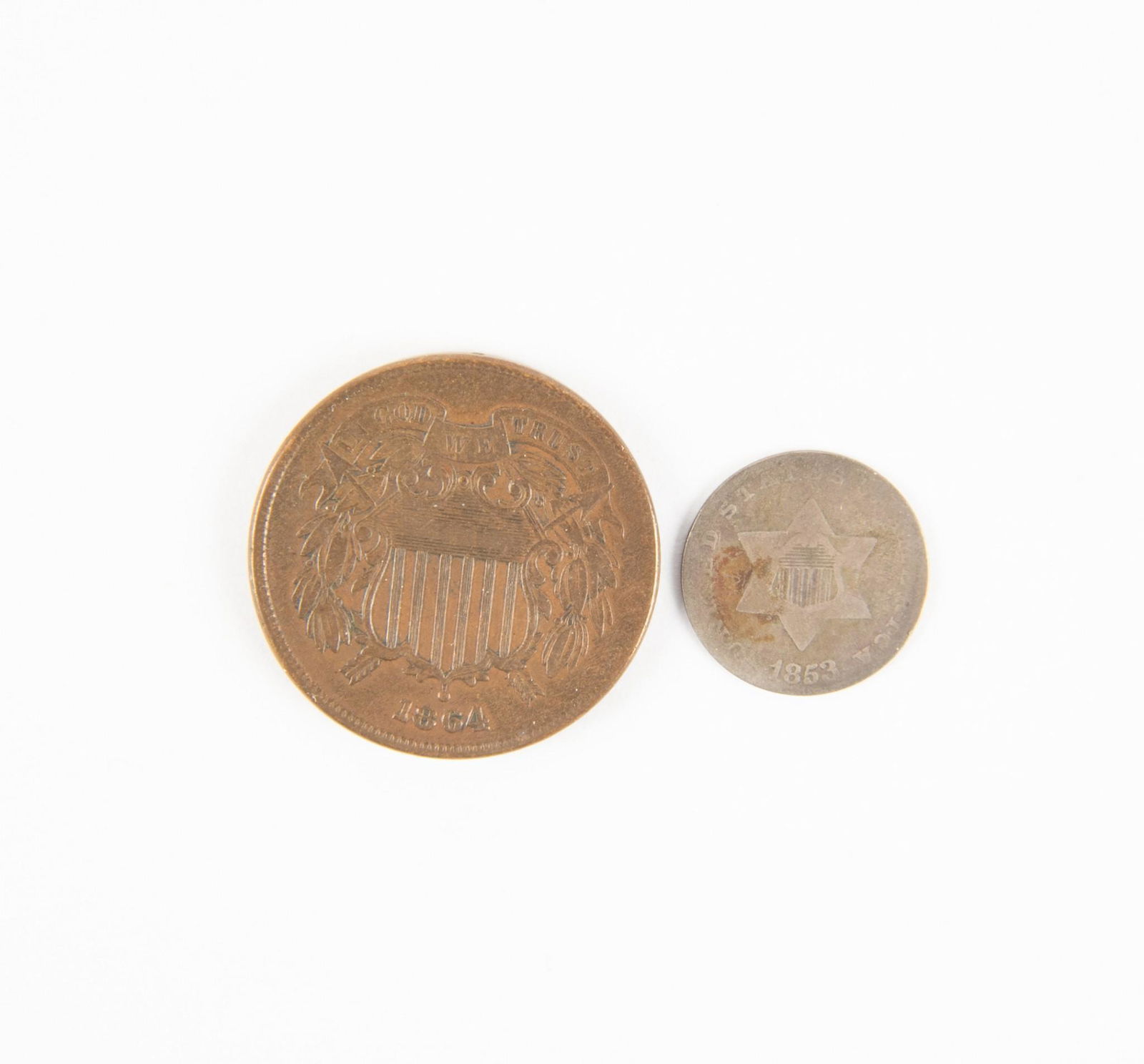 2 Coins Incl 1864 2 Cent (1 of 2)