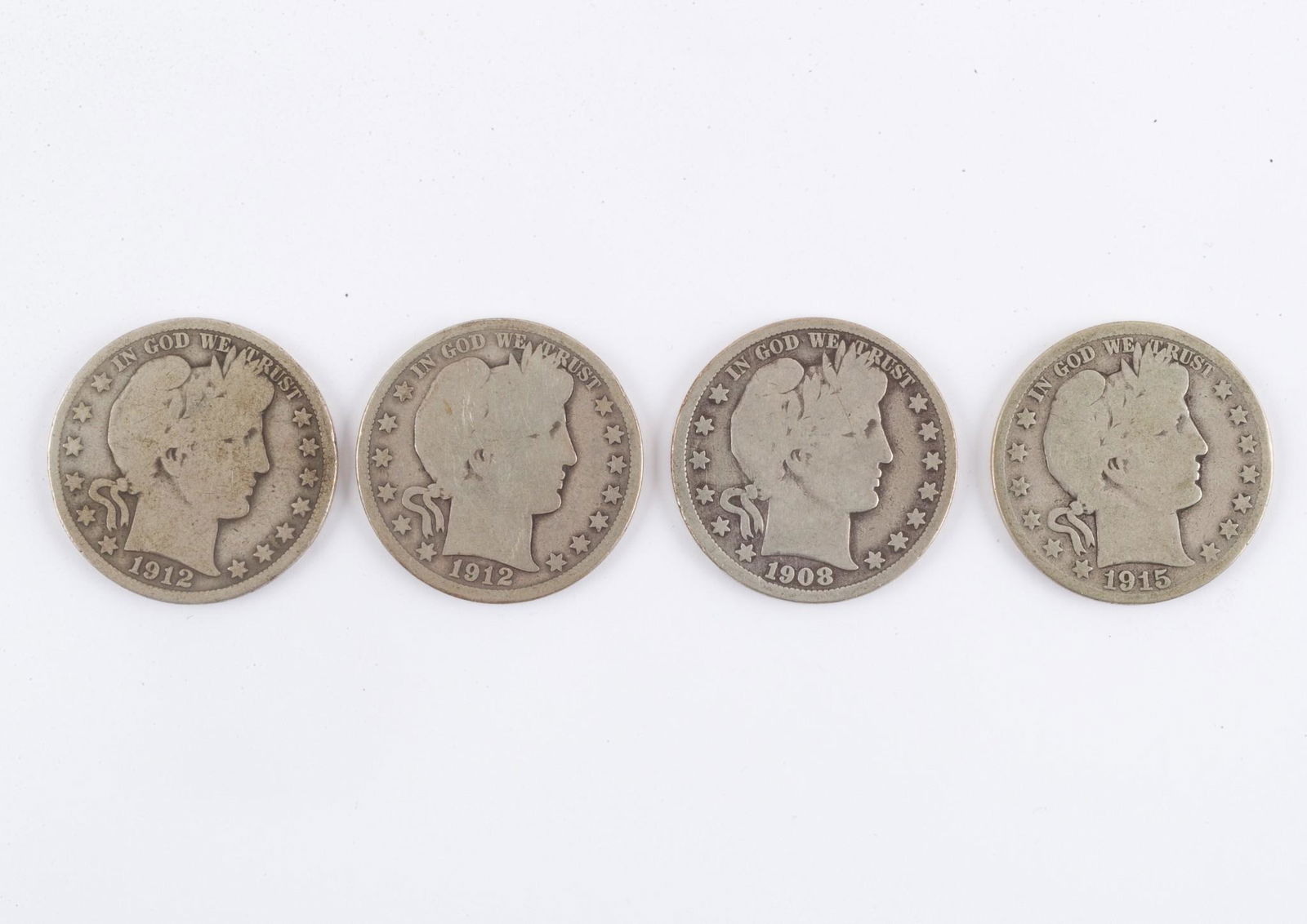 4 Barber Silver Half Dollars (1 of 2)
