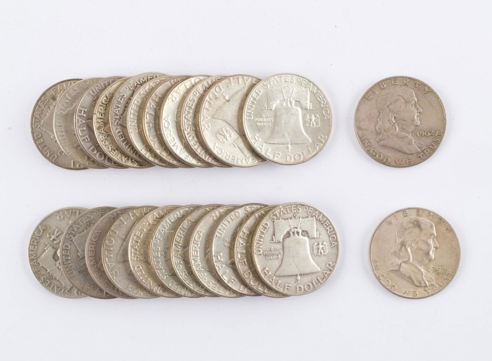 24 Franklin Silver Half Dollars (1 of 1)