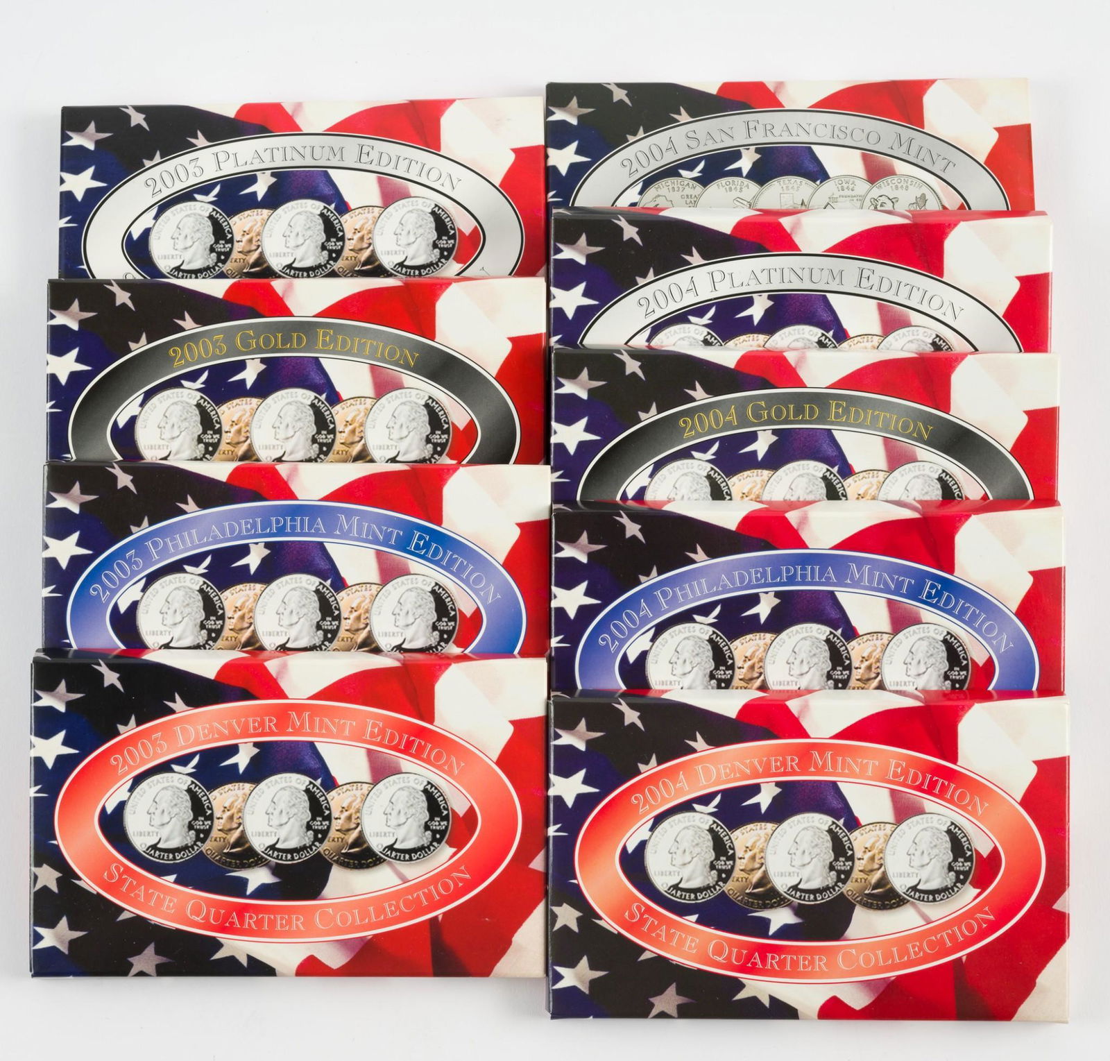 2003 and 2004 State Commemorative Quarter Sets (1 of 1)