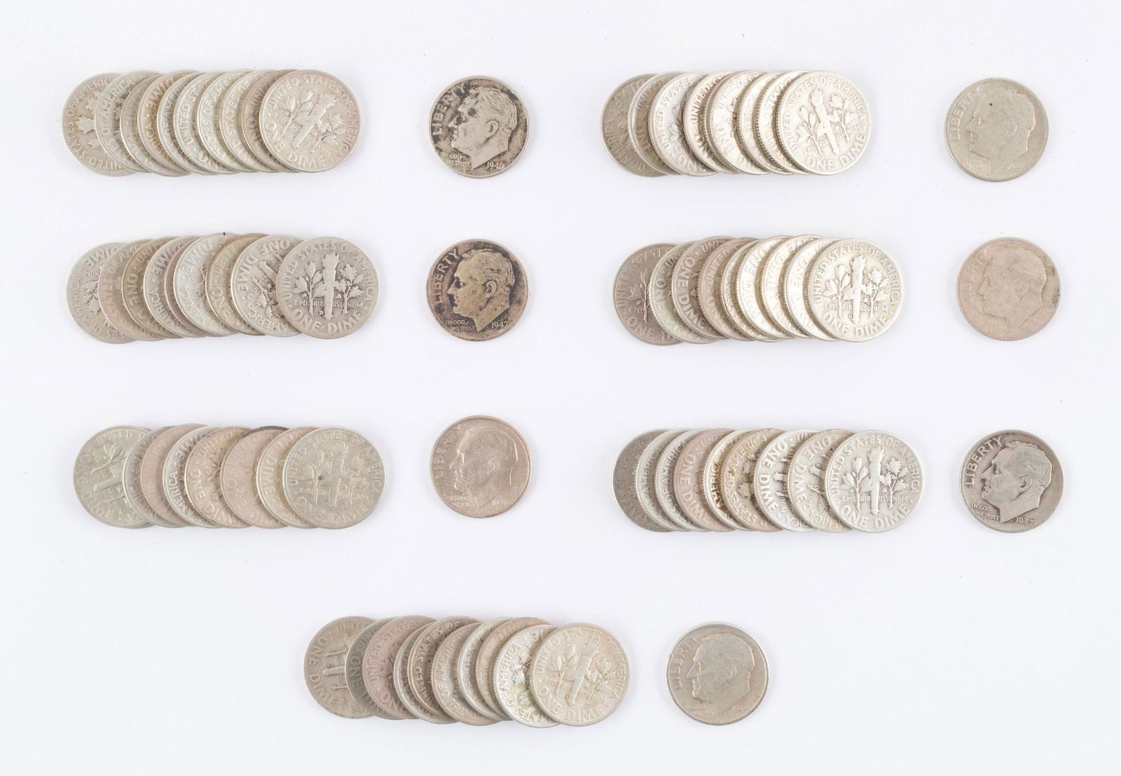 74 Roosevelt Dimes (1 of 1)