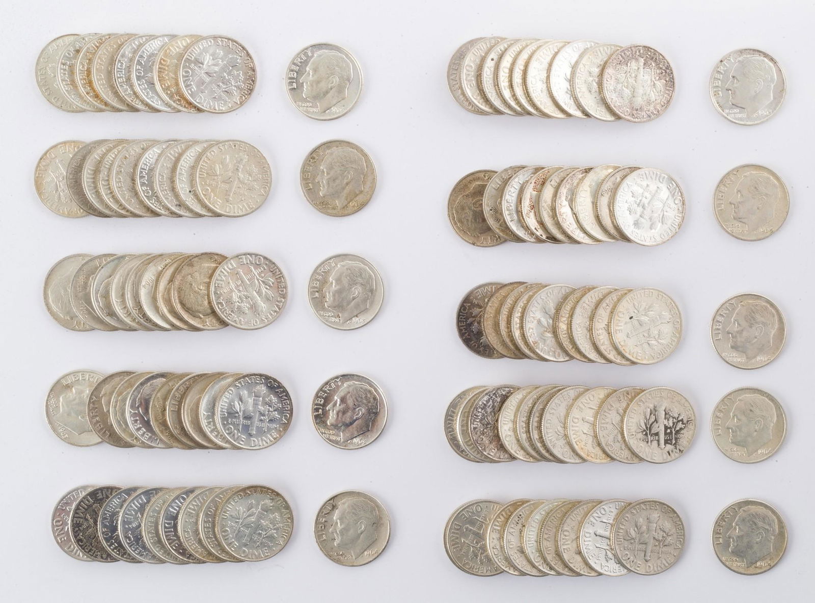 100 US Silver Roosevelt Dimes (1 of 1)