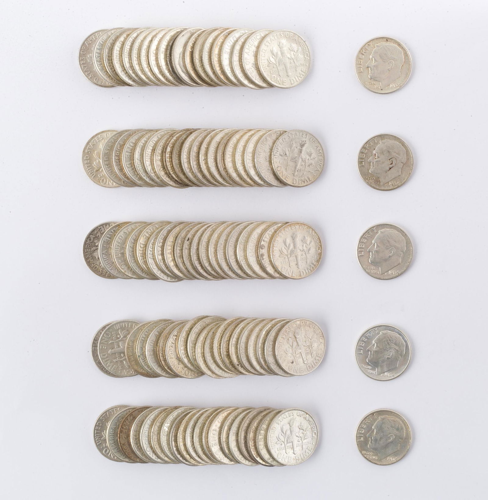 100 US Silver Roosevelt Dimes (1 of 1)