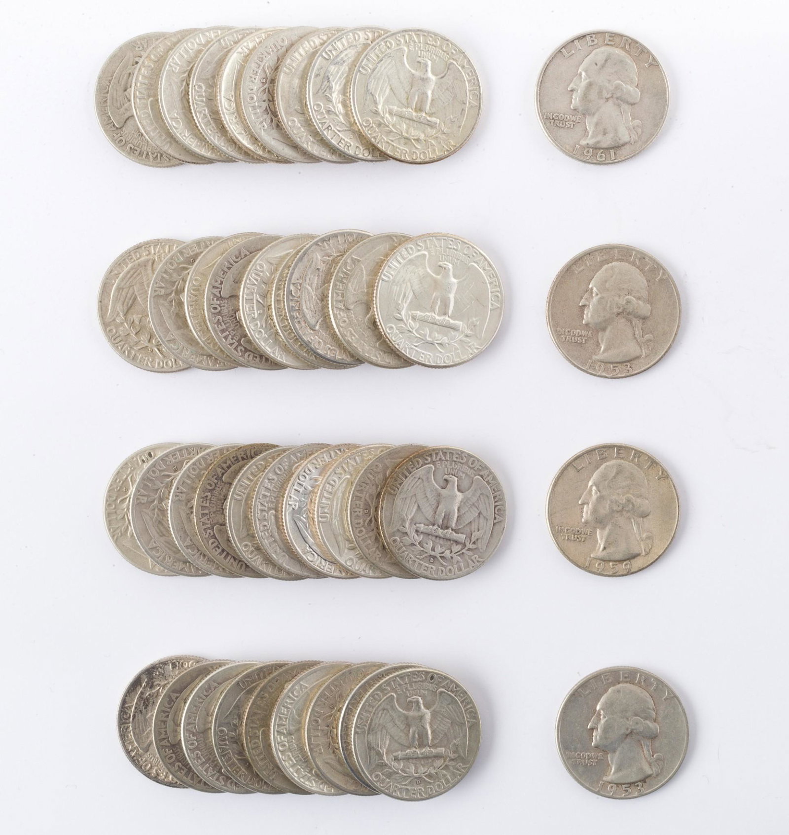 41 US Silver Quarters (1 of 1)