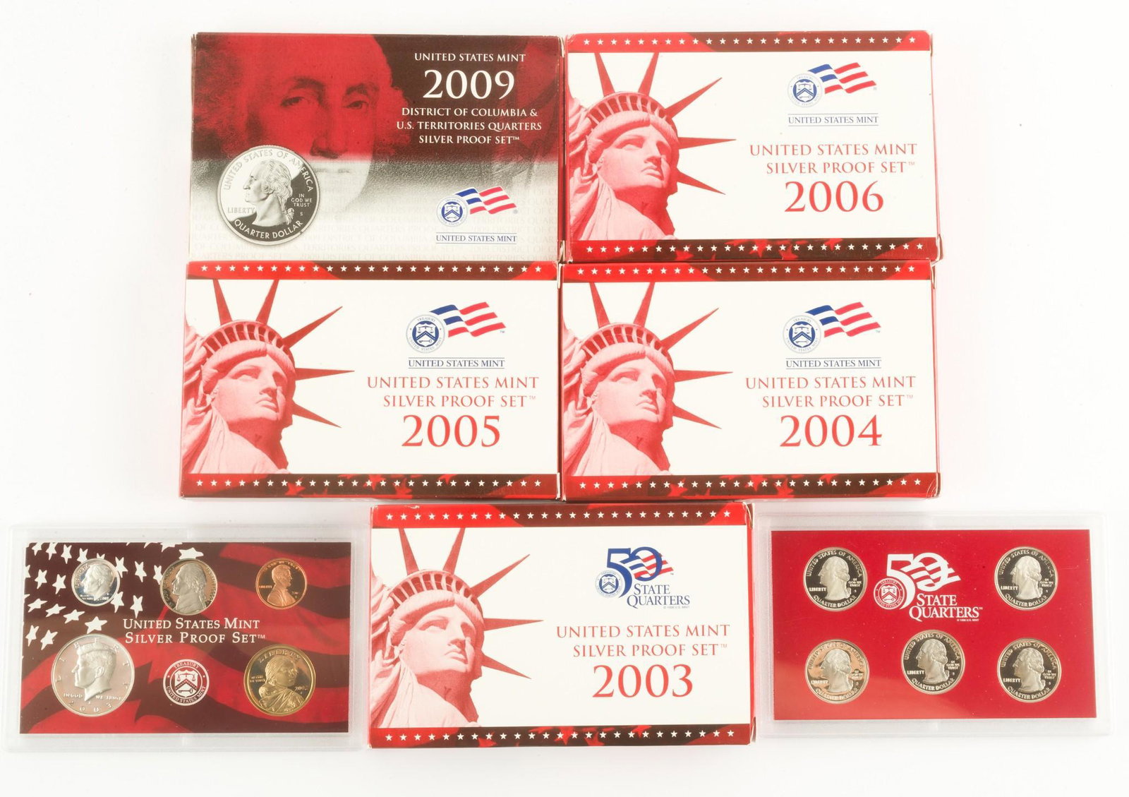 5 US Silver Proof Sets (1 of 2)