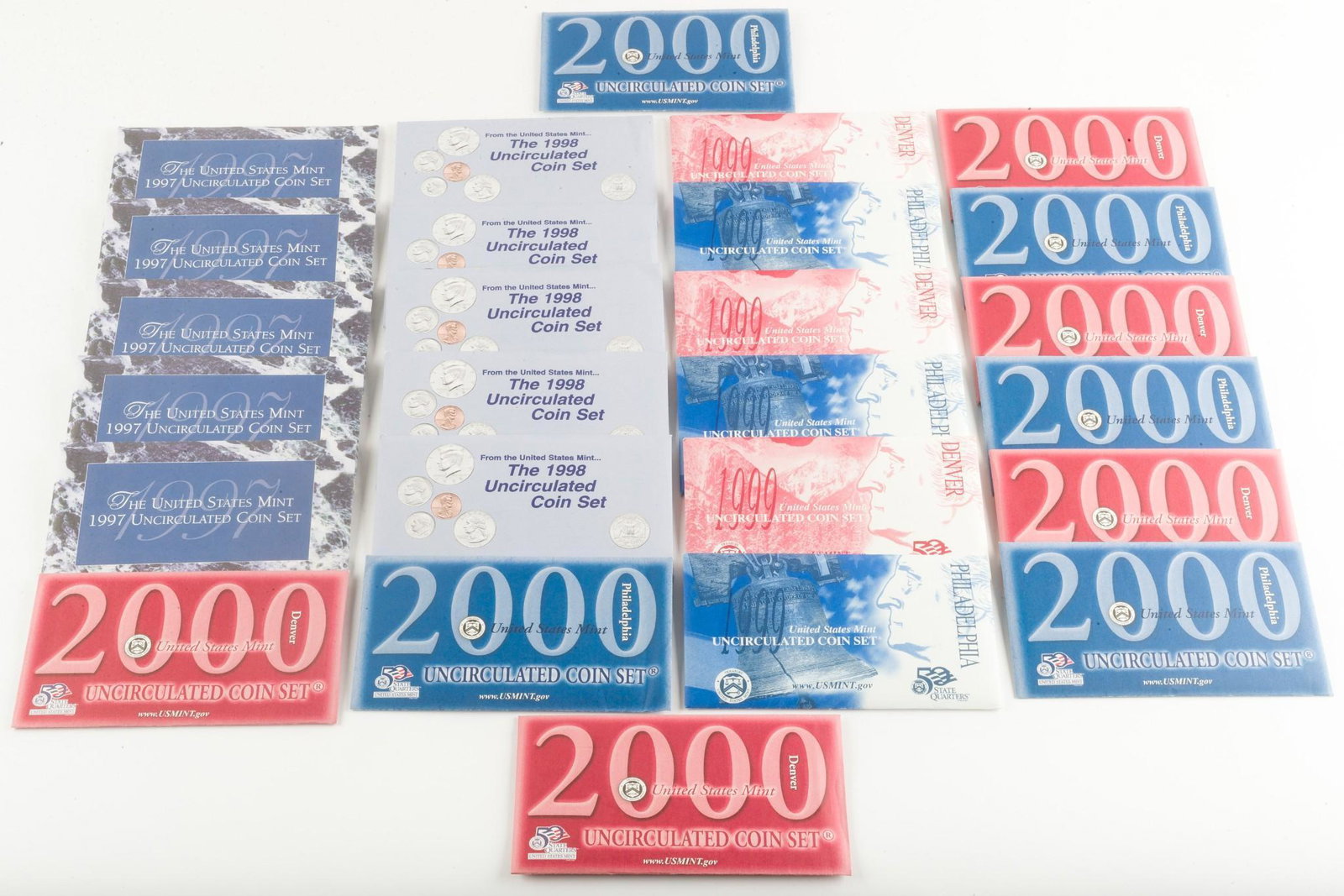 26 US Mint Sets: Including (5) 1997, (5) 1998, (3) 1999 Denver and Philadelphia and (5) 2000 Denver and Philadelphia. EK IMPORTANT: Before bidding, please read the terms and conditions. When you registered for the auc