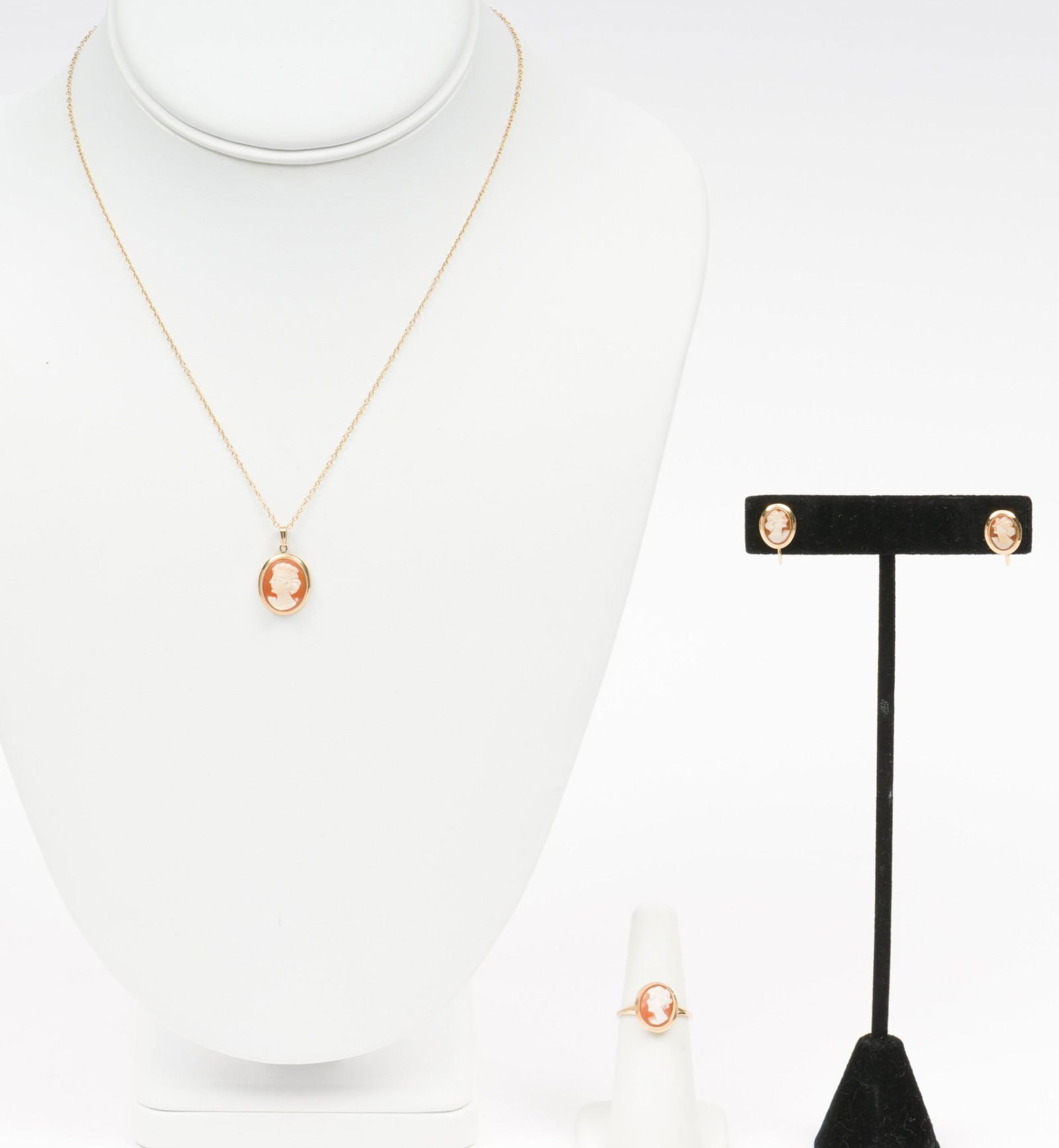 3 Pcs 10K/14K Gold & Cameo Jewelry (1 of 10)