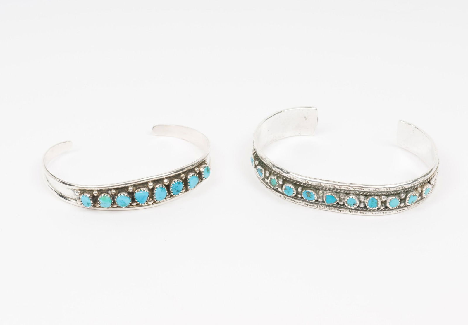 2 Silver & Turquoise Cuff Bracelets (1 of 6)