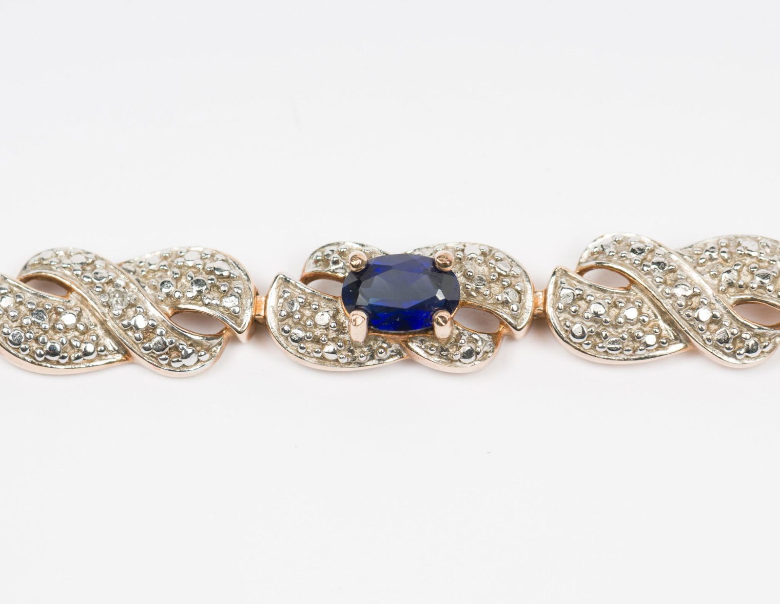 Sterling Fancy Link Gemstone Bracelet (1 of 6)