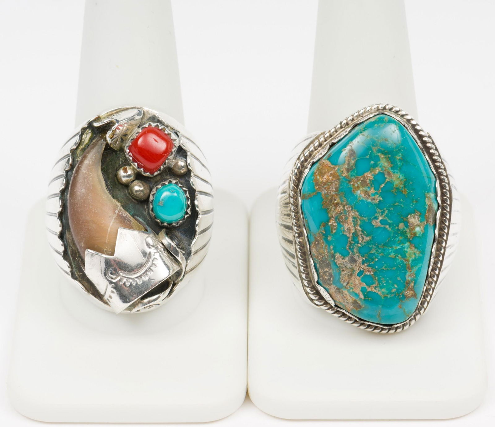 2 Large Native American Silver Rings (1 of 7)