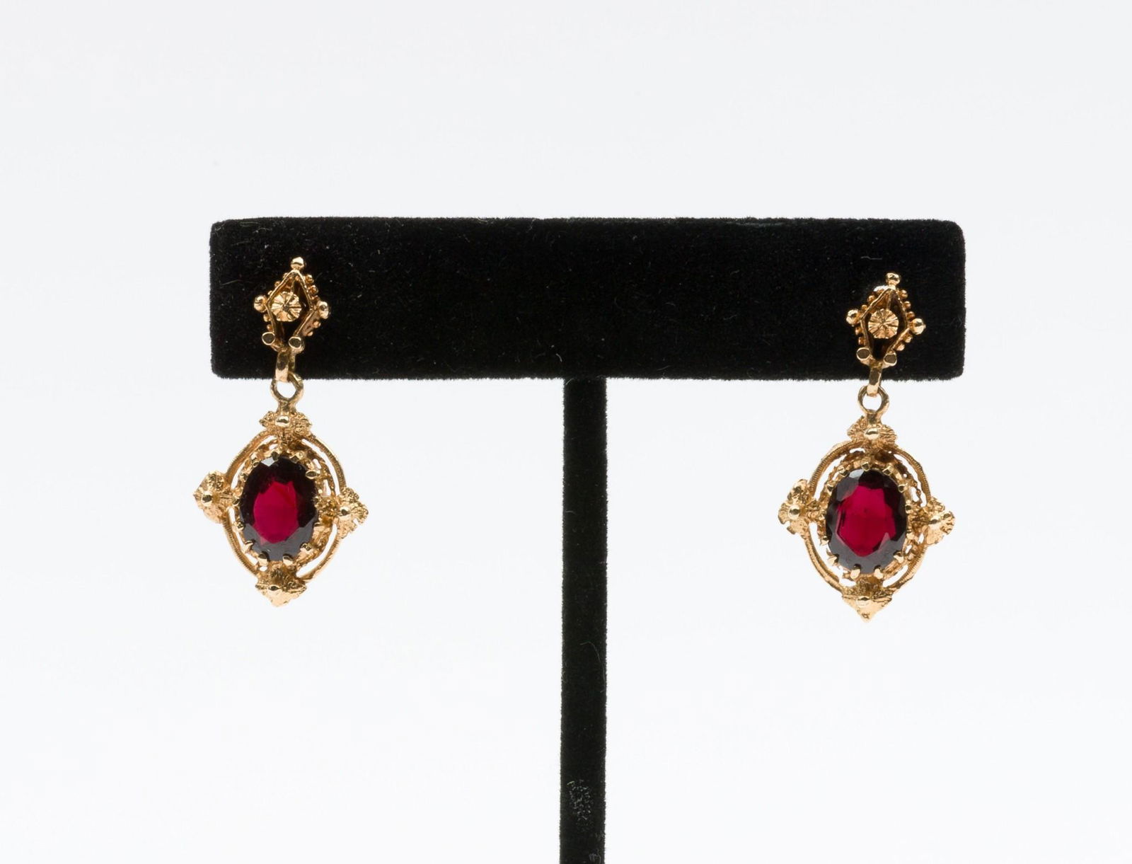 14K Gold & Garnet Earrings (1 of 2)