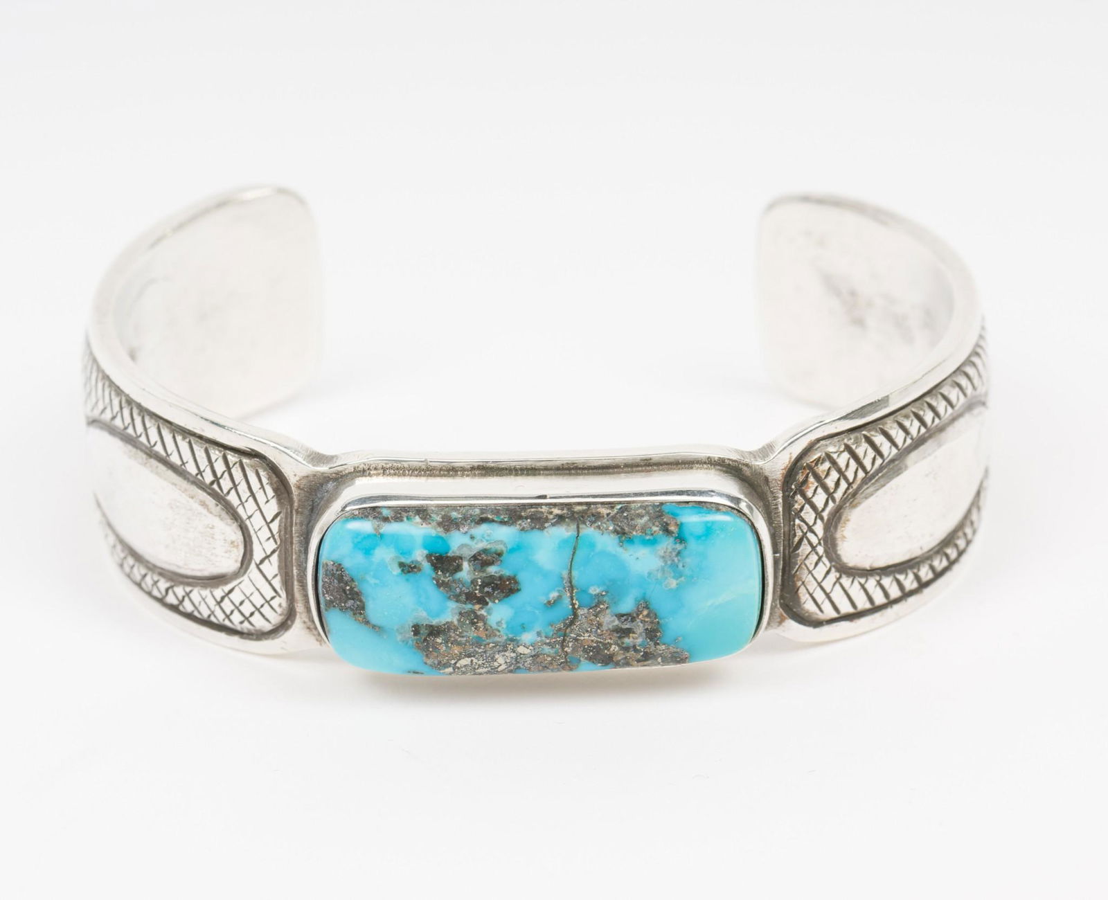 Calvin Martinez Sterling Navajo Cuff Bracelet (1 of 3)