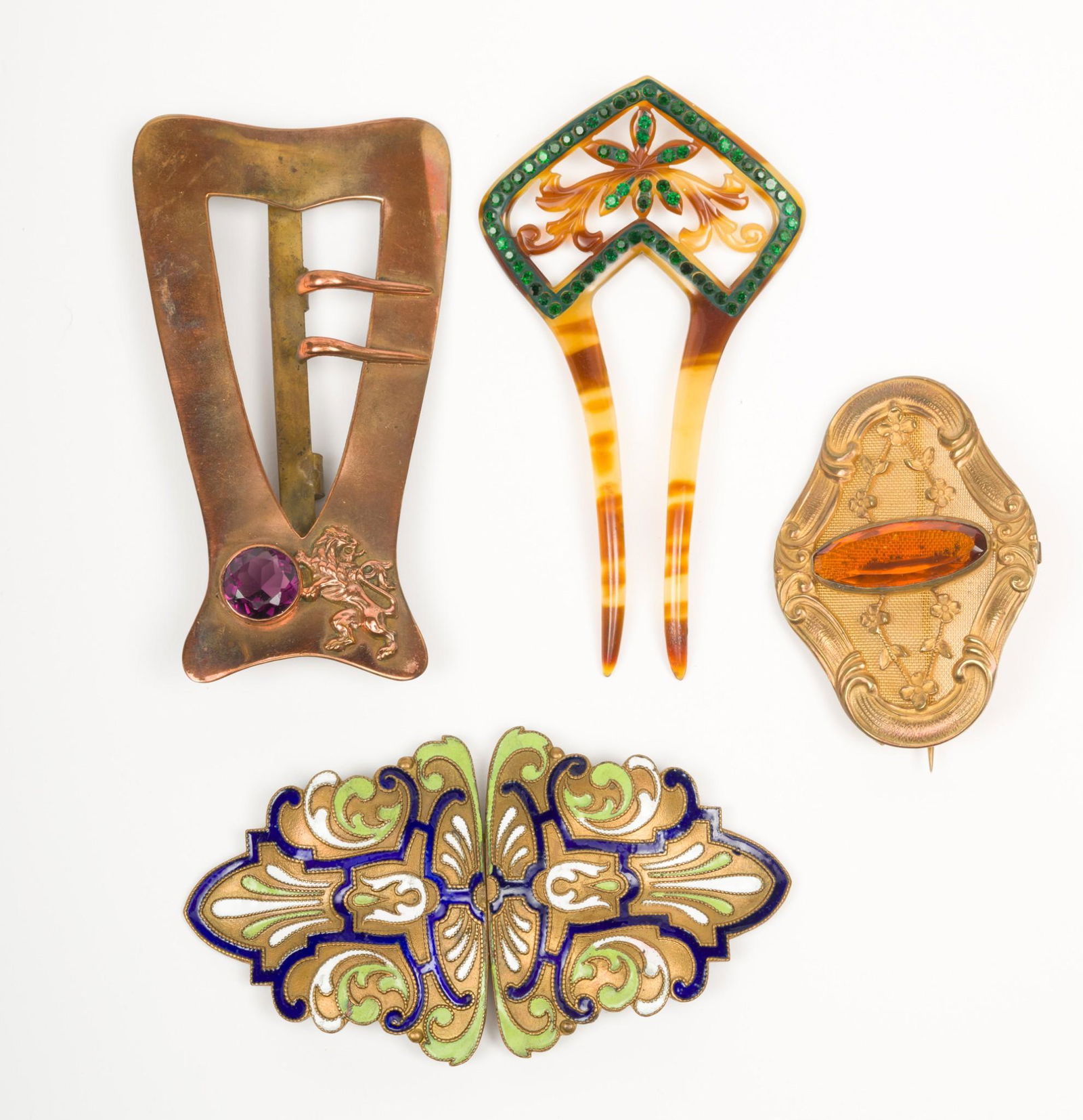 4 pcs Vintage Buckles and Brooch (1 of 9)