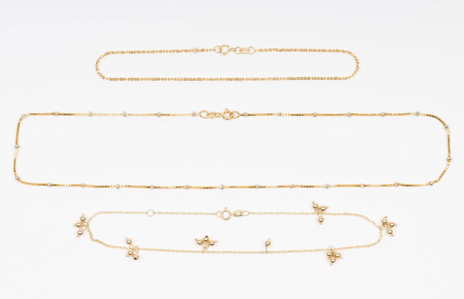 14K Necklace and 2 Ankle Bracelets (1 of 4)