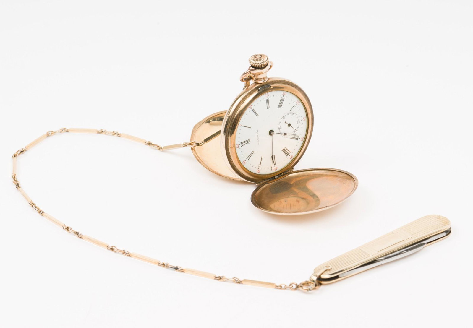 Waltham Pocket Watch with Chain and Knife (1 of 8)