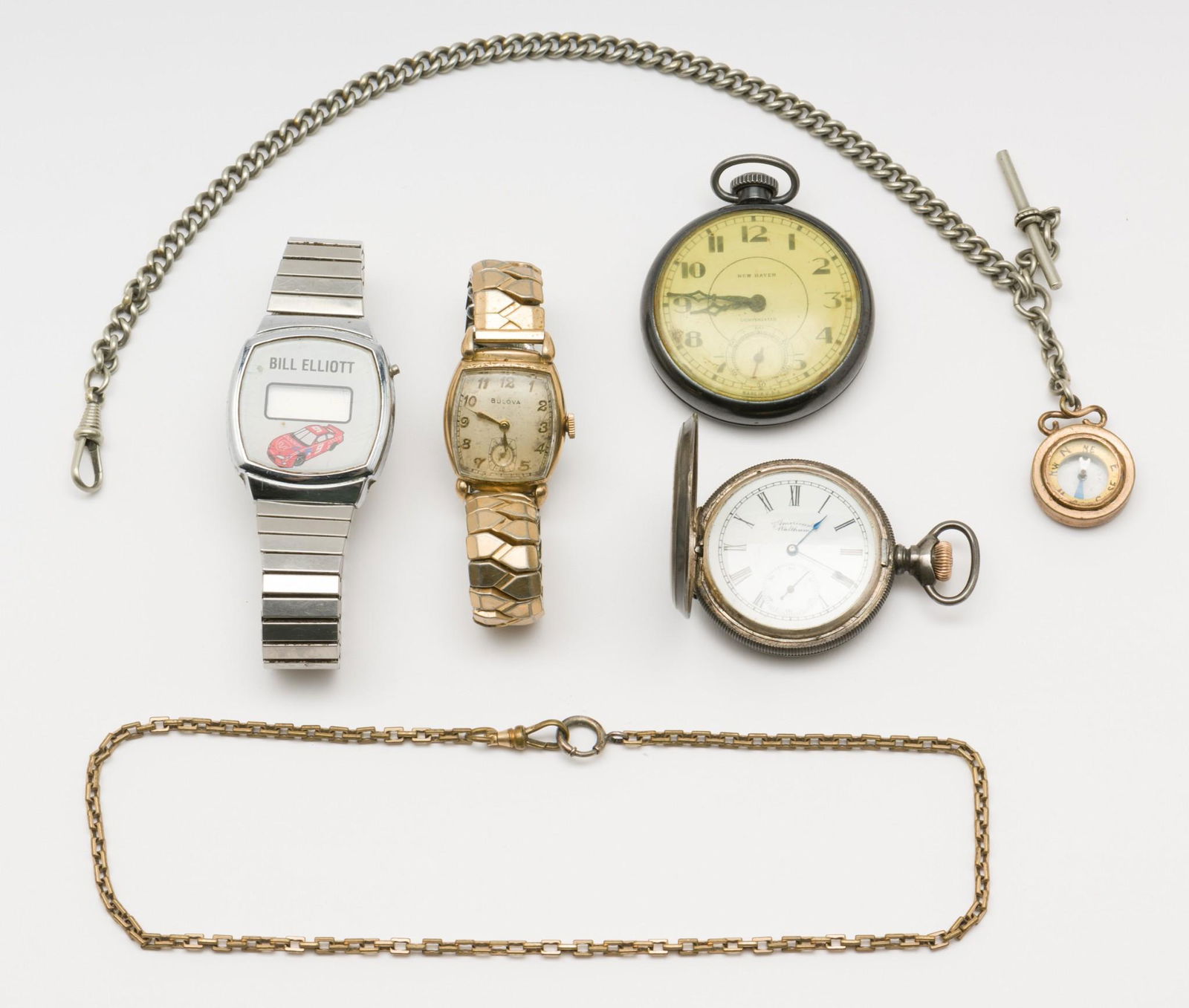 6 Pcs Pocket & Wrist Watches and Chains (1 of 15)