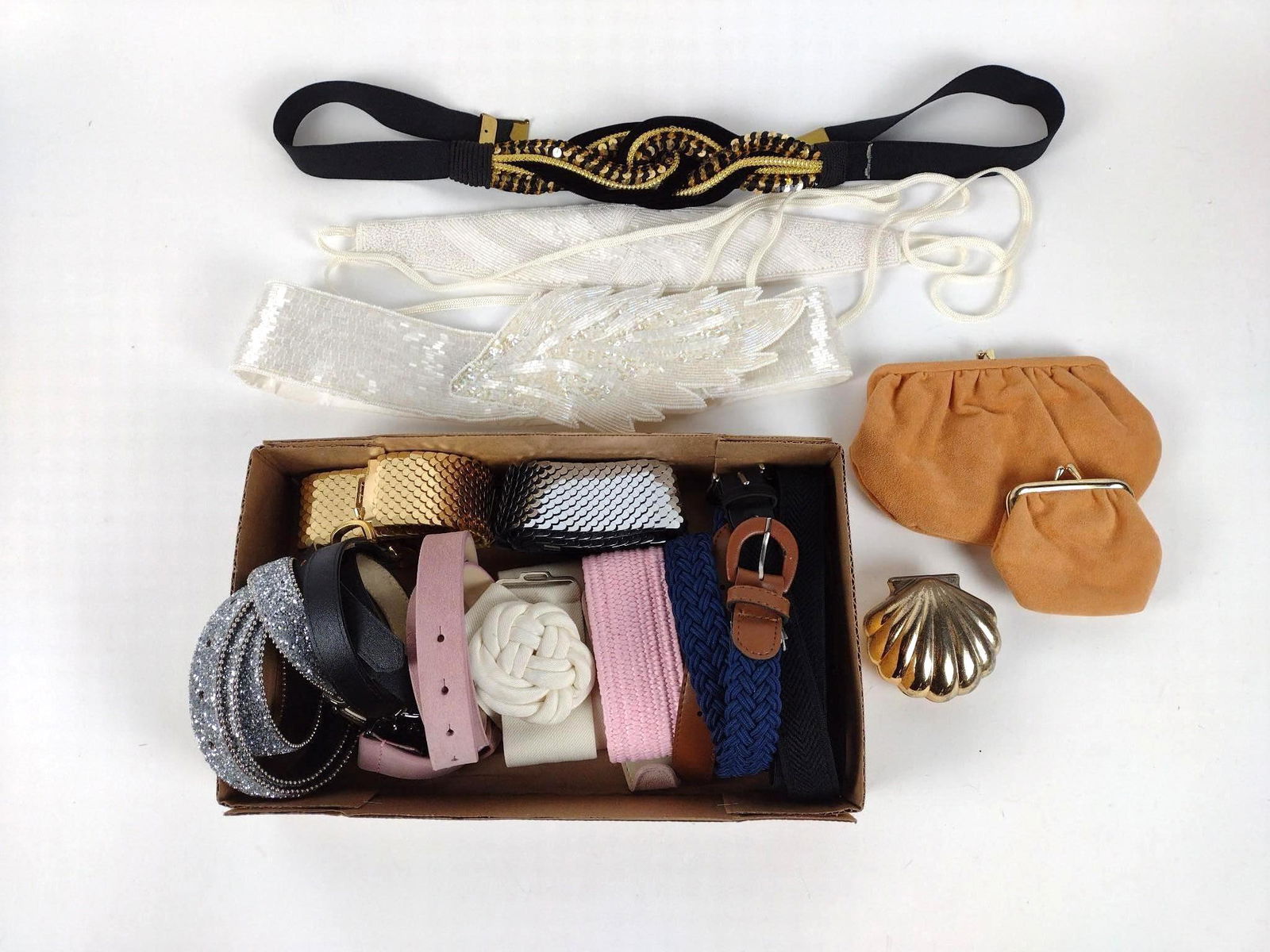 11 Ladies Belts, Handbag, and Musical Jewelry Box (1 of 4)