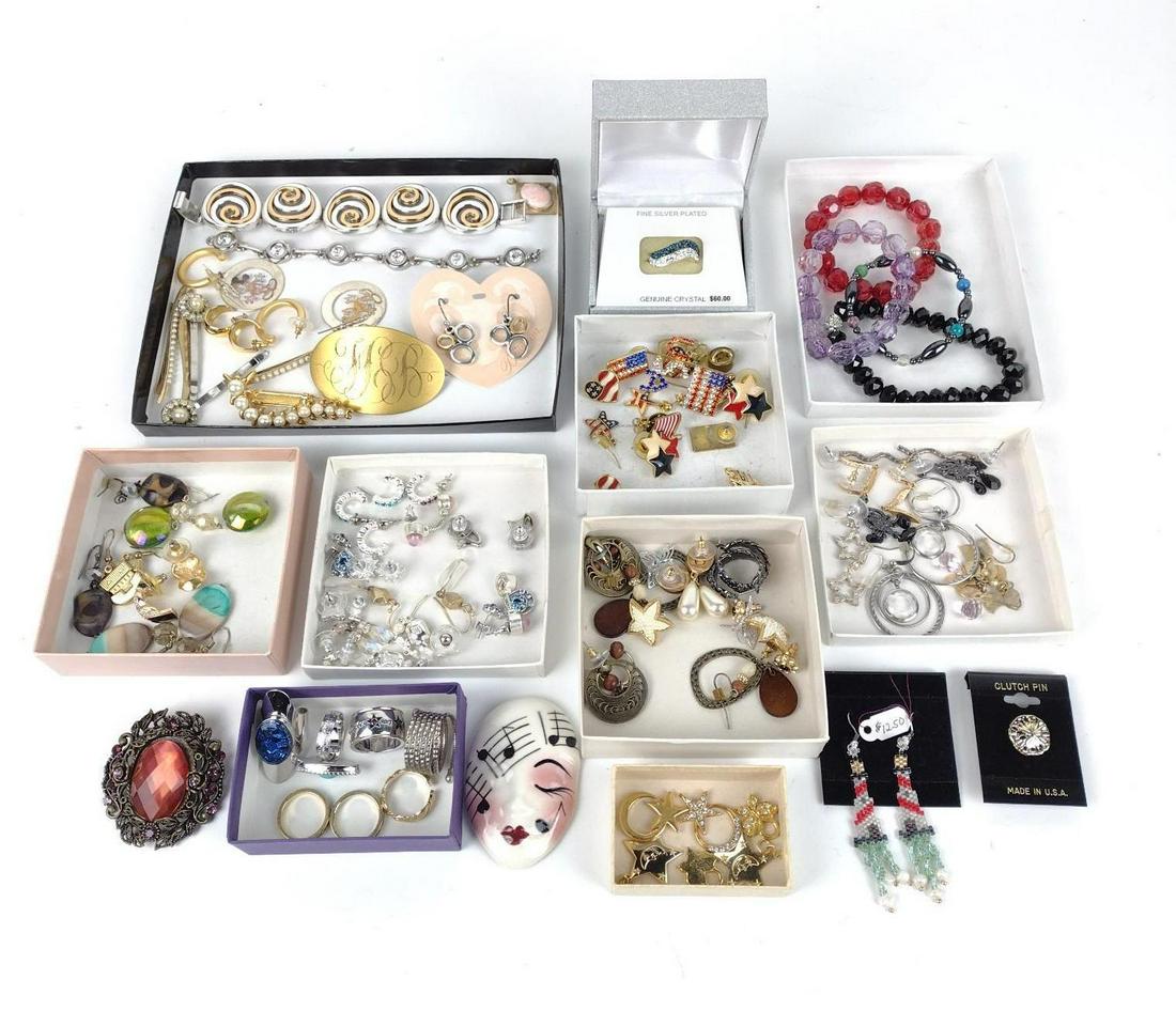 Group of Costume Jewelry incl Rings, Earrings, Bracelets (1 of 4)