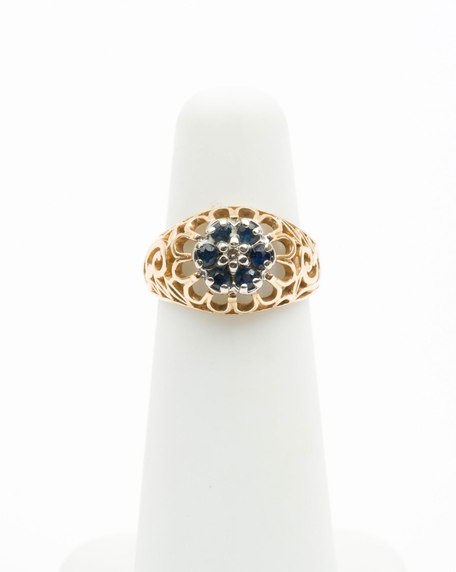 14K Gold, Sapphire & Diamond Ring (1 of 3)