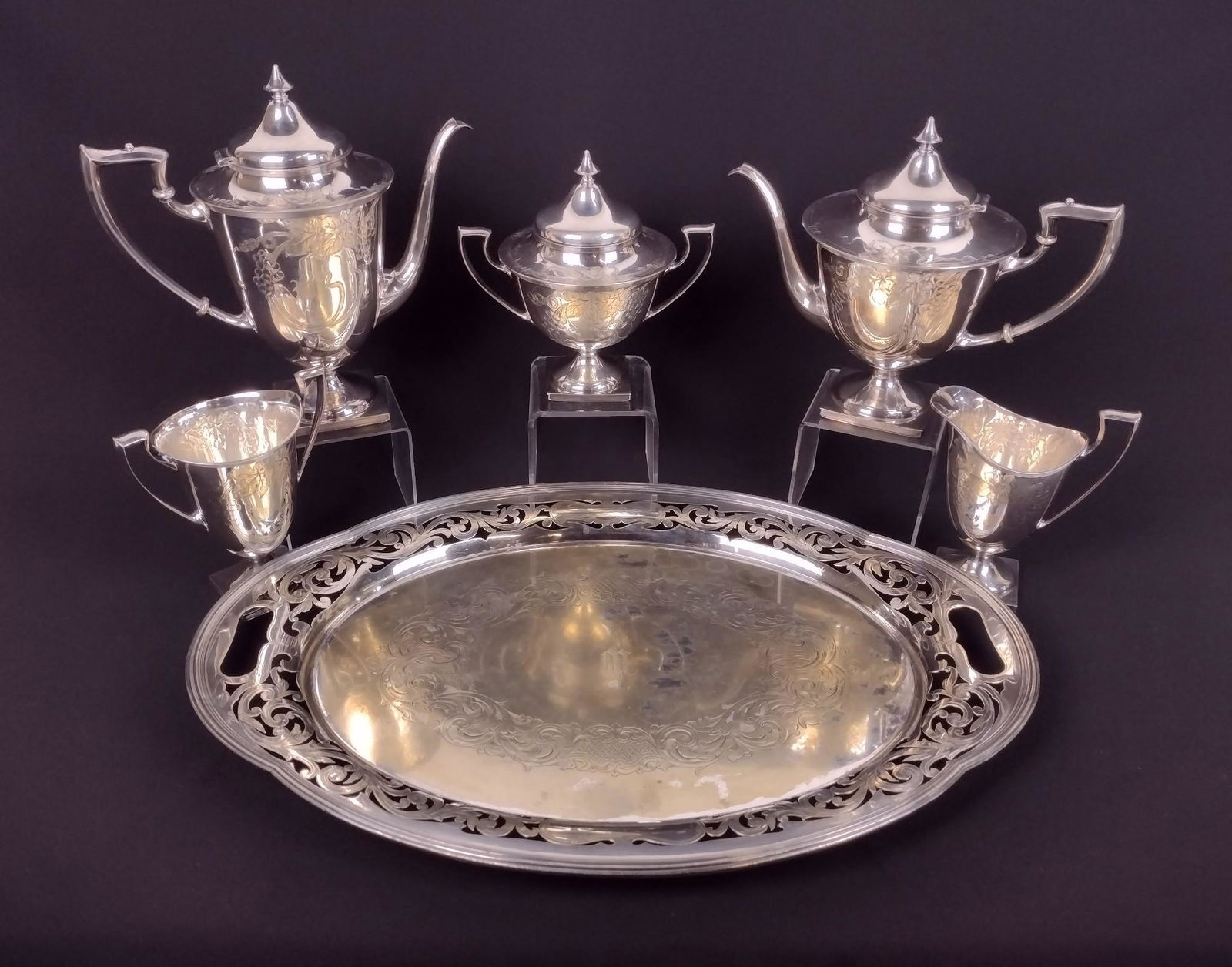 6 Pc Silverplate Tea Set (1 of 7)