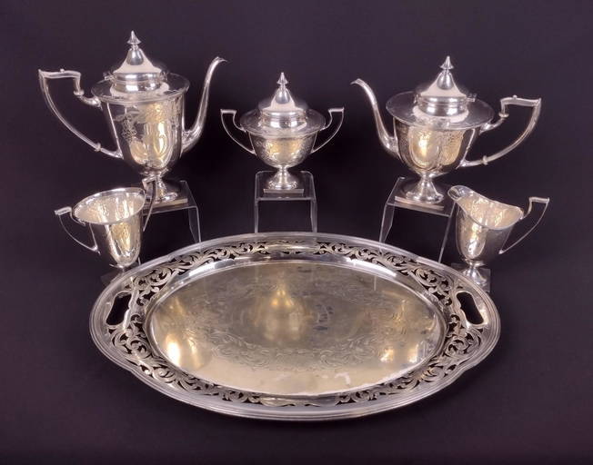 6 Pc Silverplate Tea Set (0019) on Dec 30, 2022 Cordier Auctions