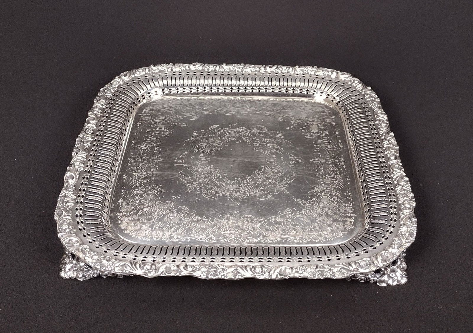 Webster Wilcox Ornate Silverplate Tray (1 of 3)
