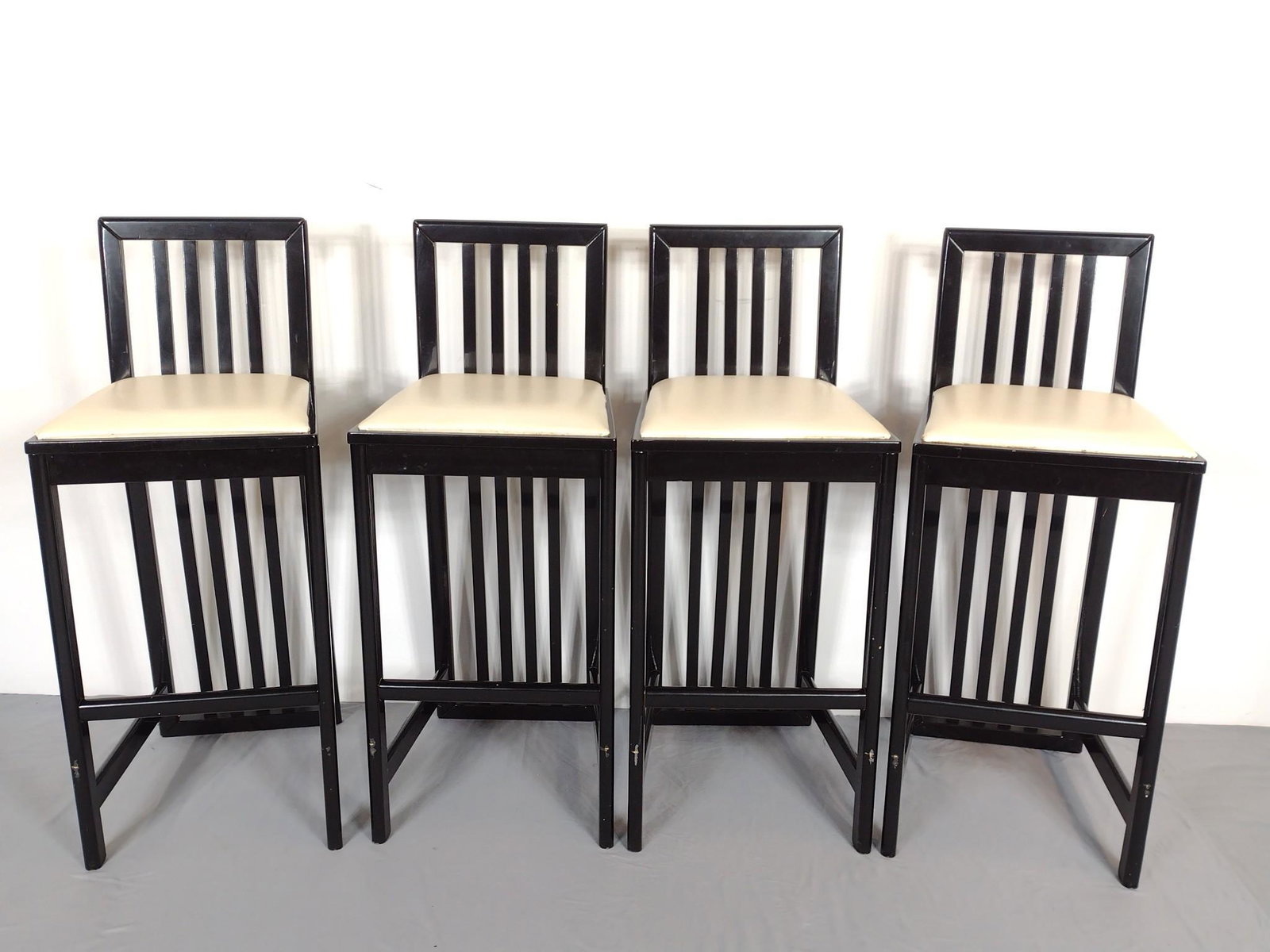 4 Wooden High Back Stools (1 of 5)