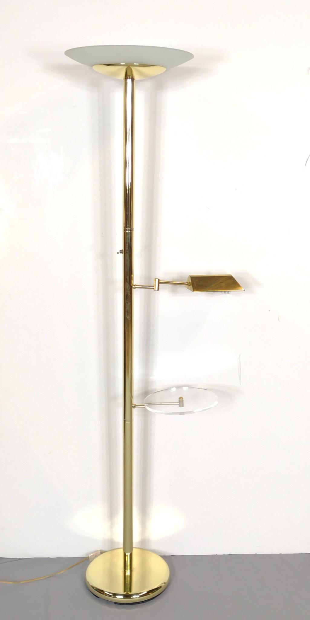 Brass Floor Lamp With Acrylic Table (1 of 4)