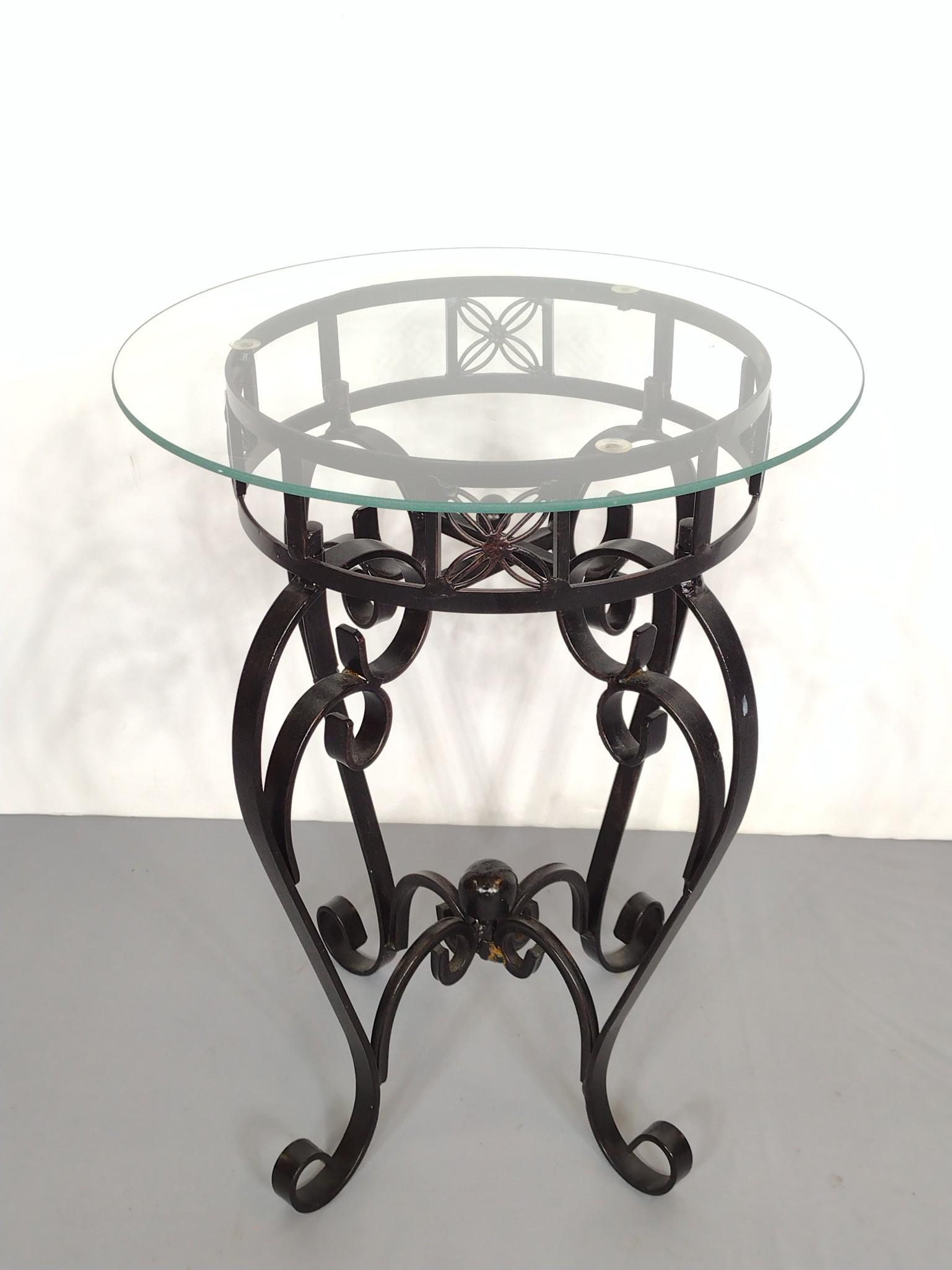 Small Glass Top Metal Stand (1 of 4)