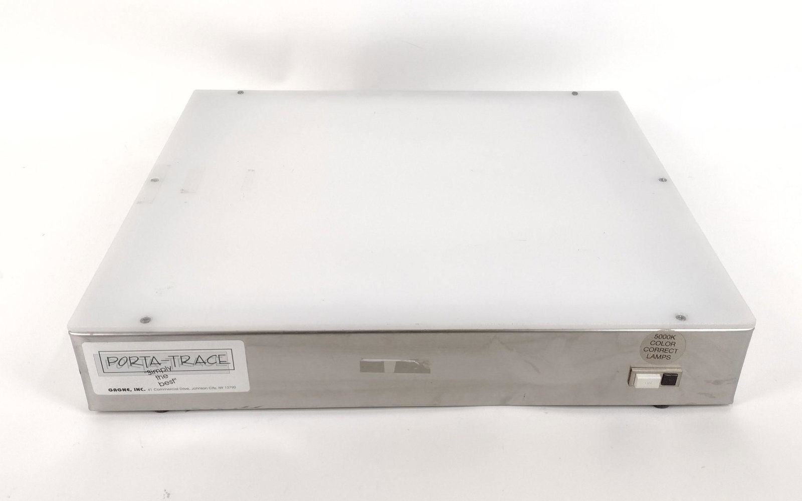 Gagne Inc. Porta-Trace Light Table: Working. Model number 1417. 18-1/2" wide X 16" long. MEG IMPORTANT: Before bidding, please read the terms and conditions. When you registered for the auction you agreed to these terms and will be requ