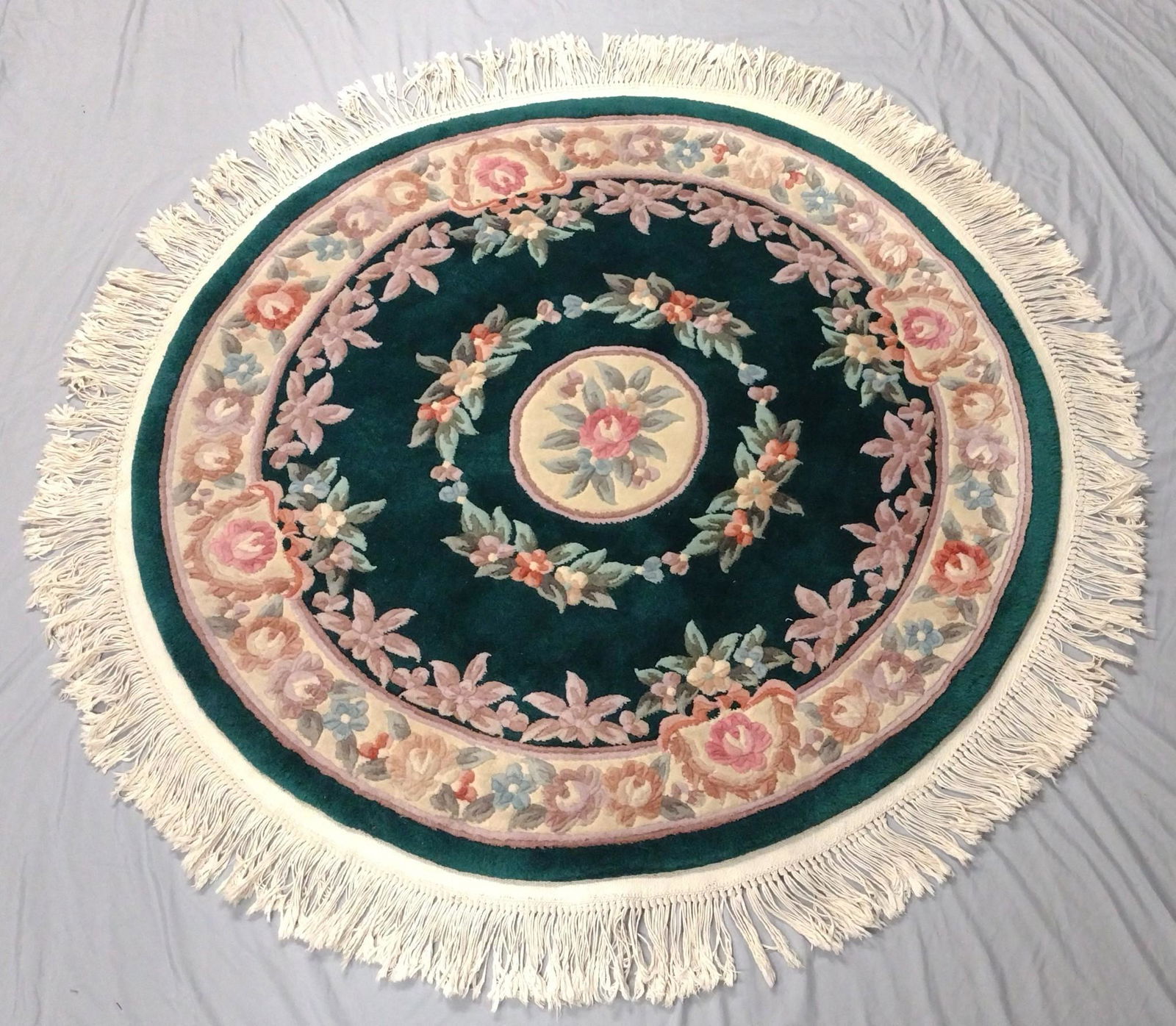 Round Chinese Carved Area Rug (1 of 3)