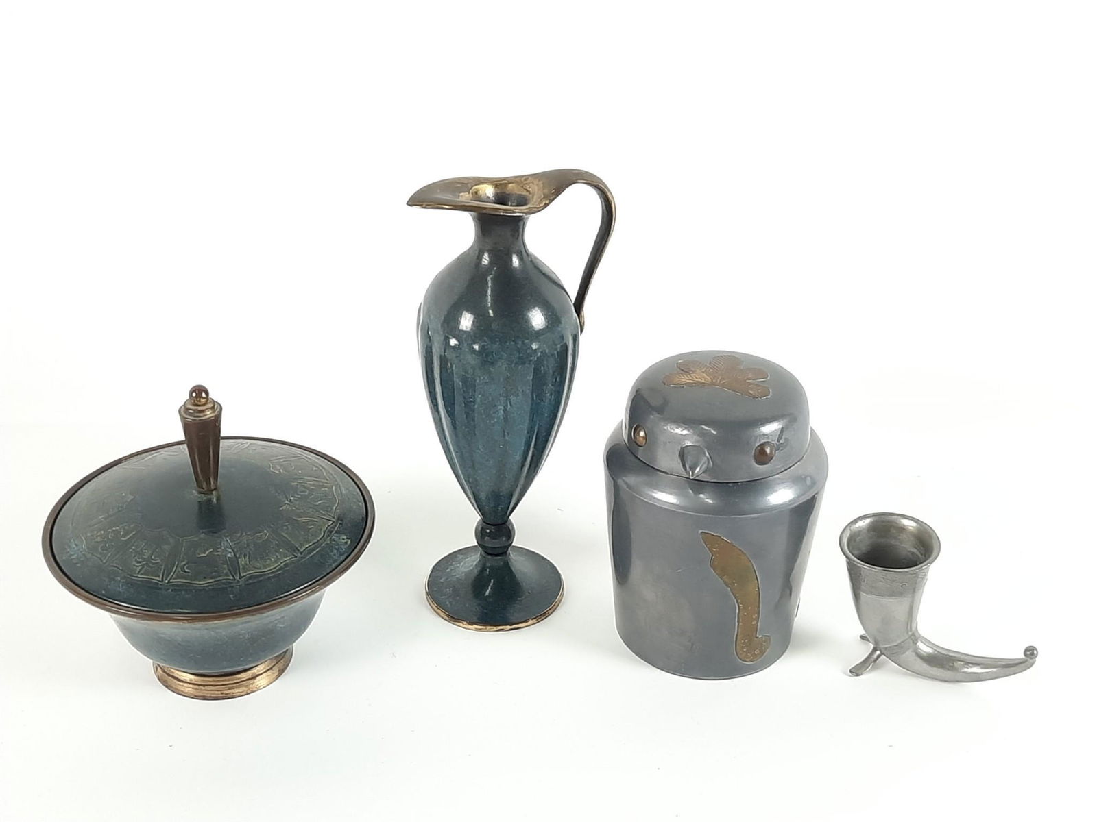 4 Metal Articles incl Israel and Bird Jar (1 of 6)