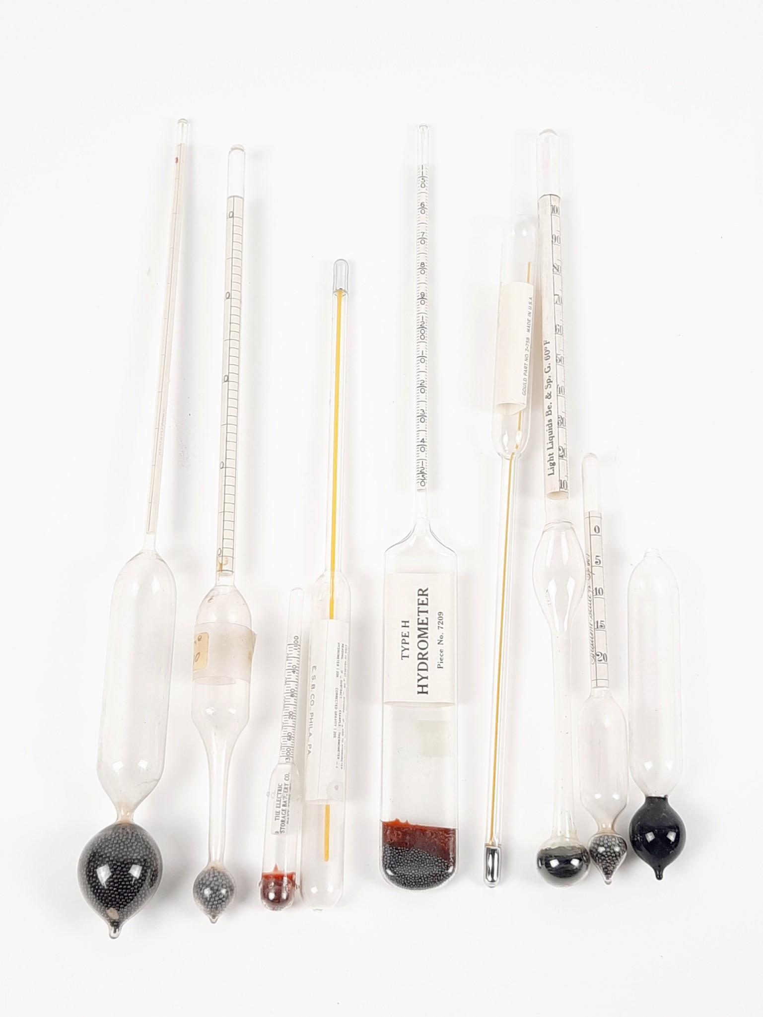 9 Hydrometers incl Navy Type B (1 of 5)