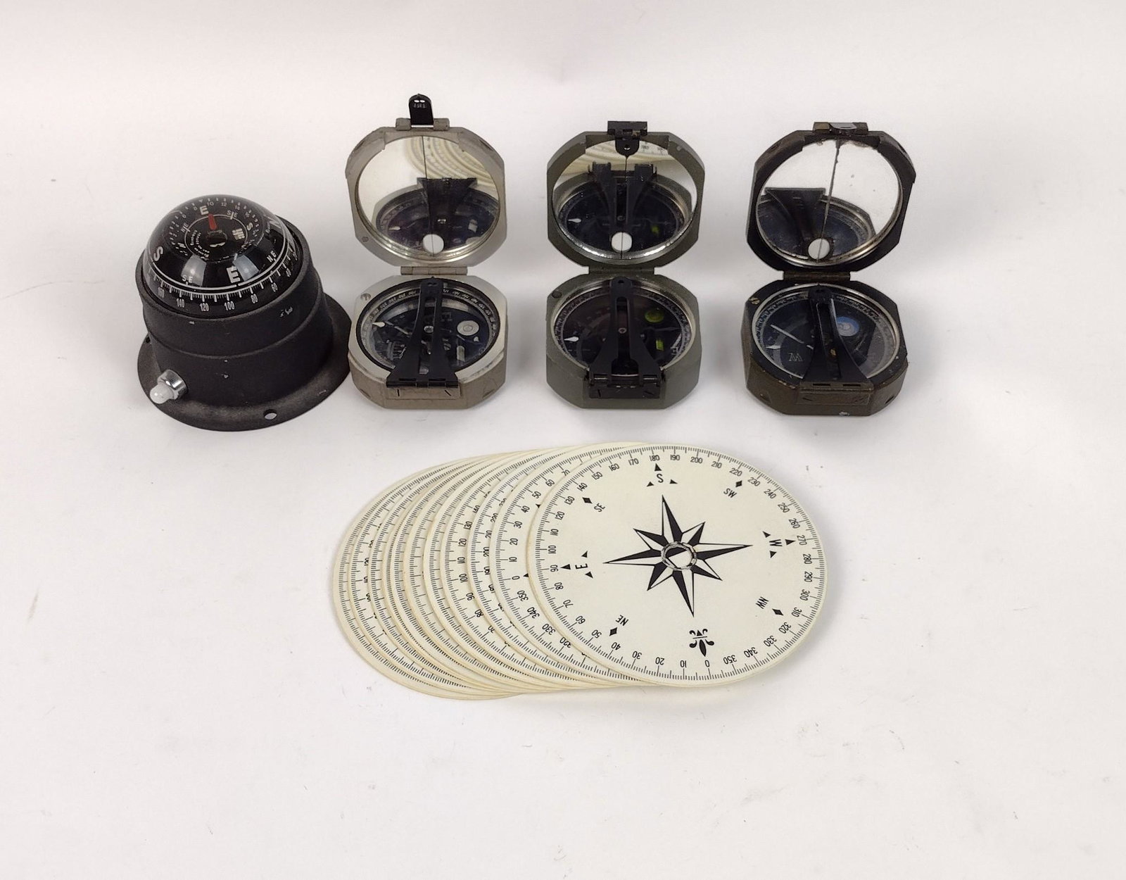 16 Compasses: 2-3/4" to 4-3/4" wide. MEG IMPORTANT: Before bidding, please read the terms and conditions. When you registered for the auction you agreed to these terms and will be required to comply with them.