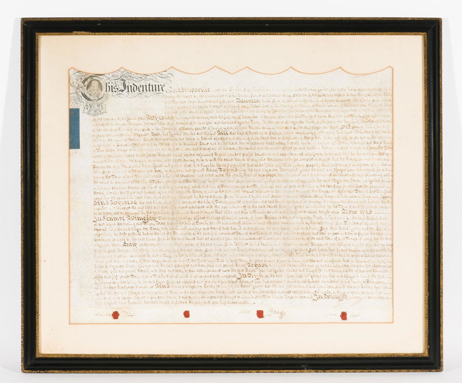 Illuminated Georgian English Indenture (1 of 7)