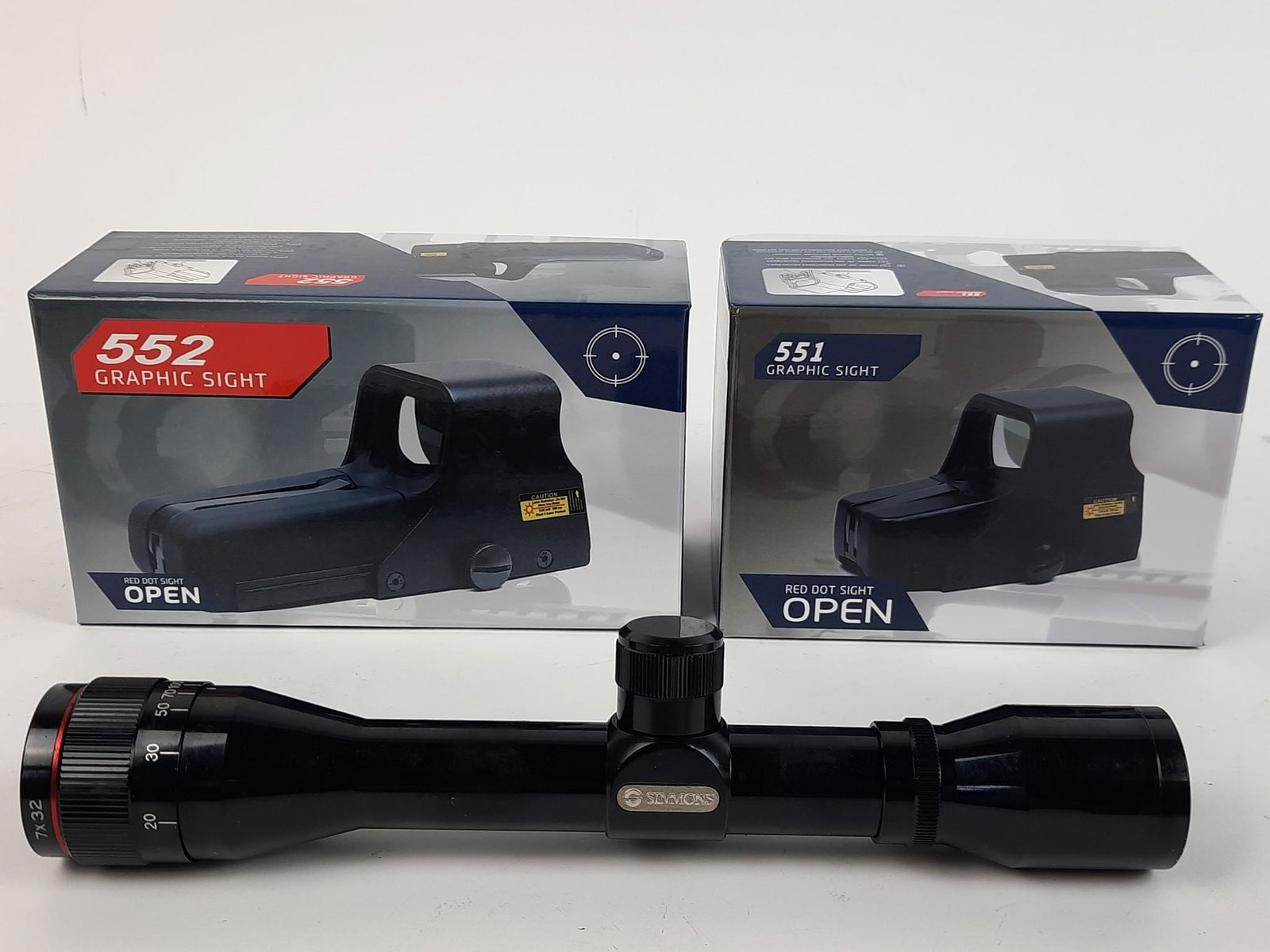 Simmons 7 x 32 Scope, 551 Graphic Sight and 552 Graphic Sight (1 of 5)