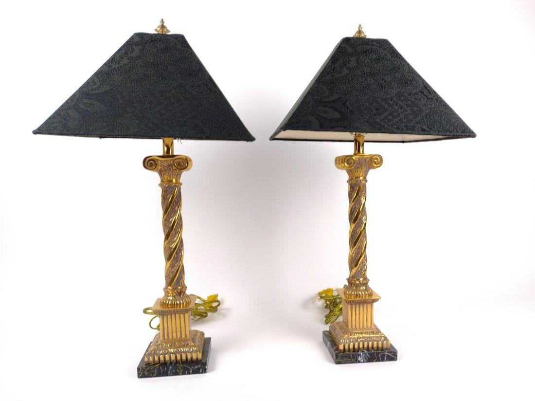 Pr Frederick Cooper Brass and Marble Lamps (1 of 3)