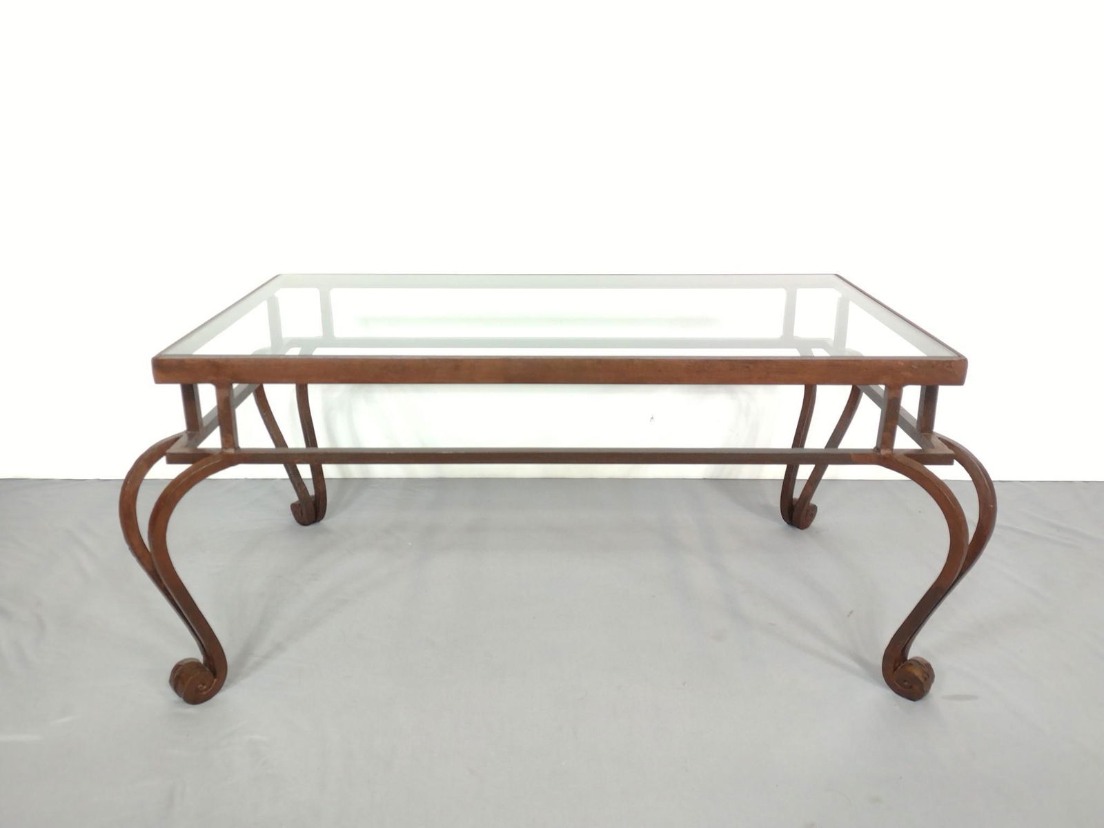Glass Top Iron Coffee Table (1 of 5)