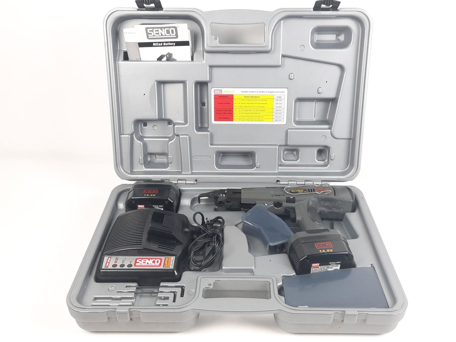 Senco DuraSpin Screw Fastening System: Working. Model number DS202-14V. LR IMPORTANT: Before bidding, please read the terms and conditions. When you registered for the auction you agreed to these terms and will be required to comply with t